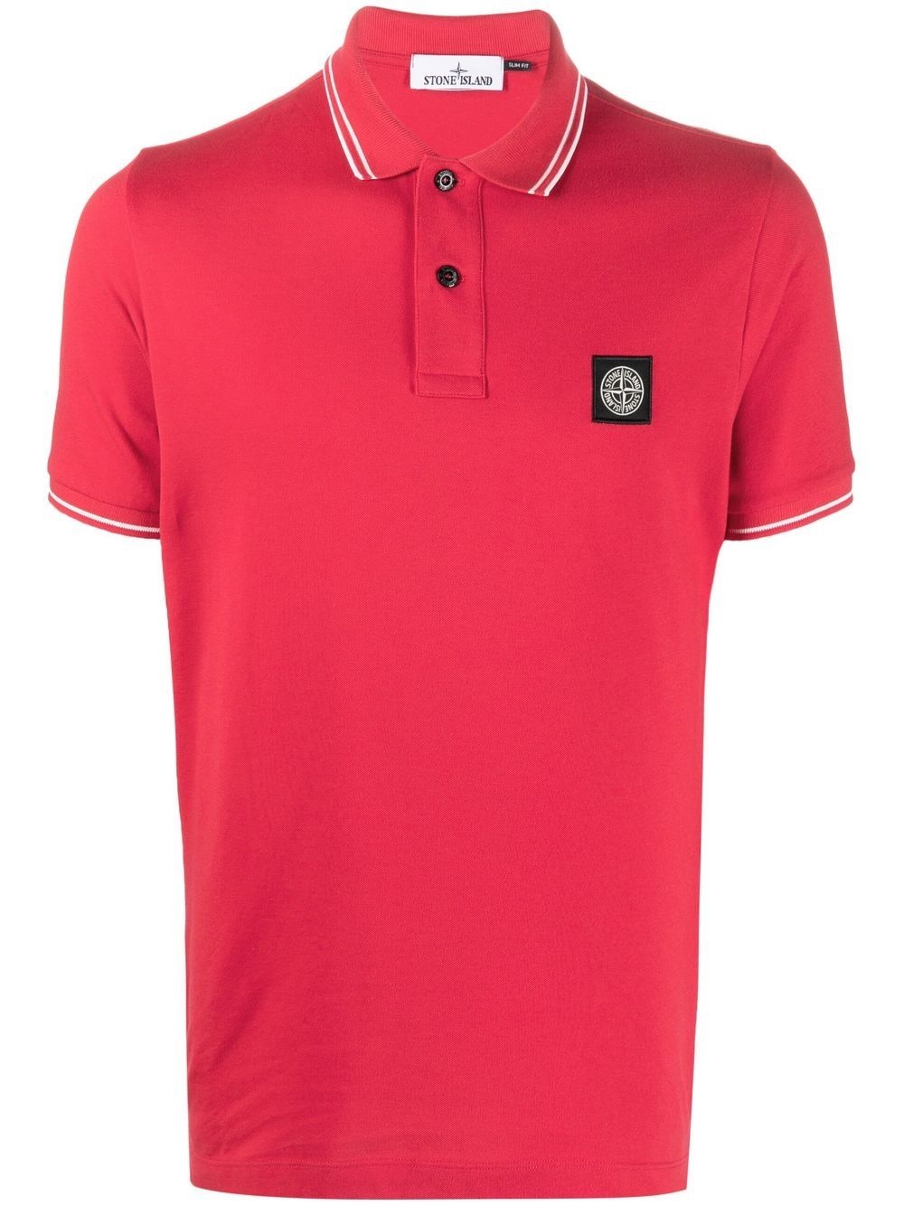 logo-patch polo shirt - 1