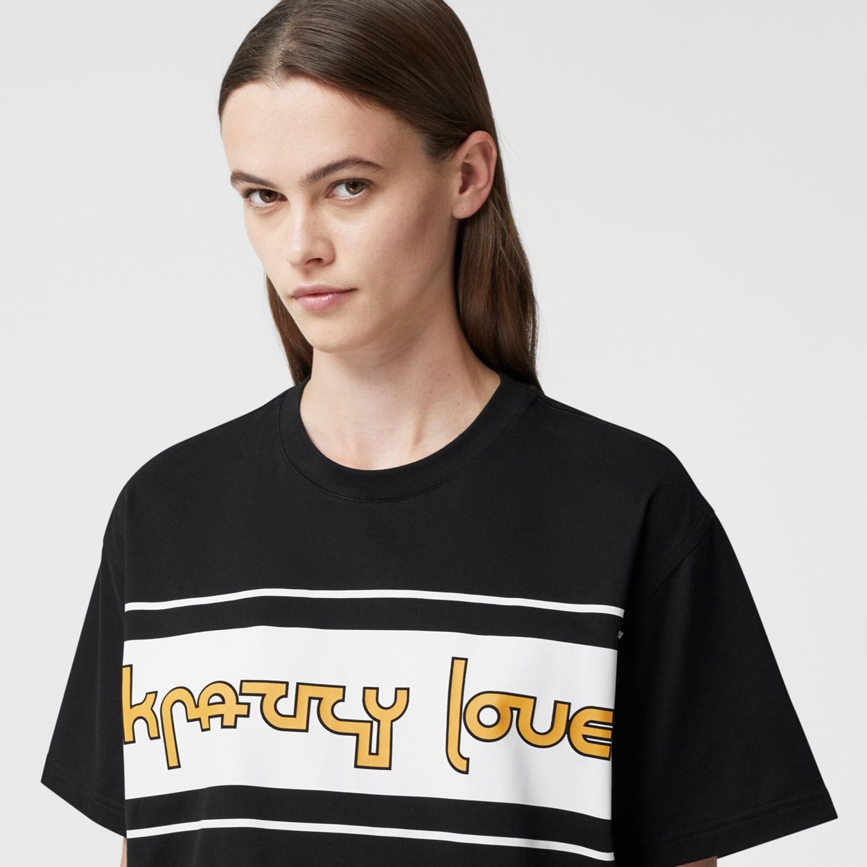 Slogan Print Cotton Oversized T-shirt - 3