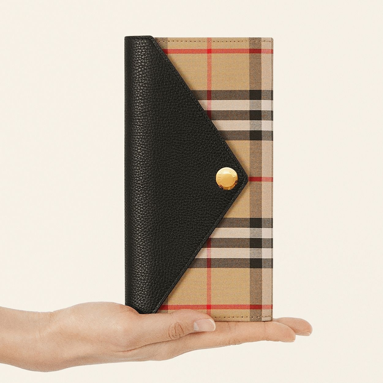 Vintage Check and Leather Continental Wallet - 7