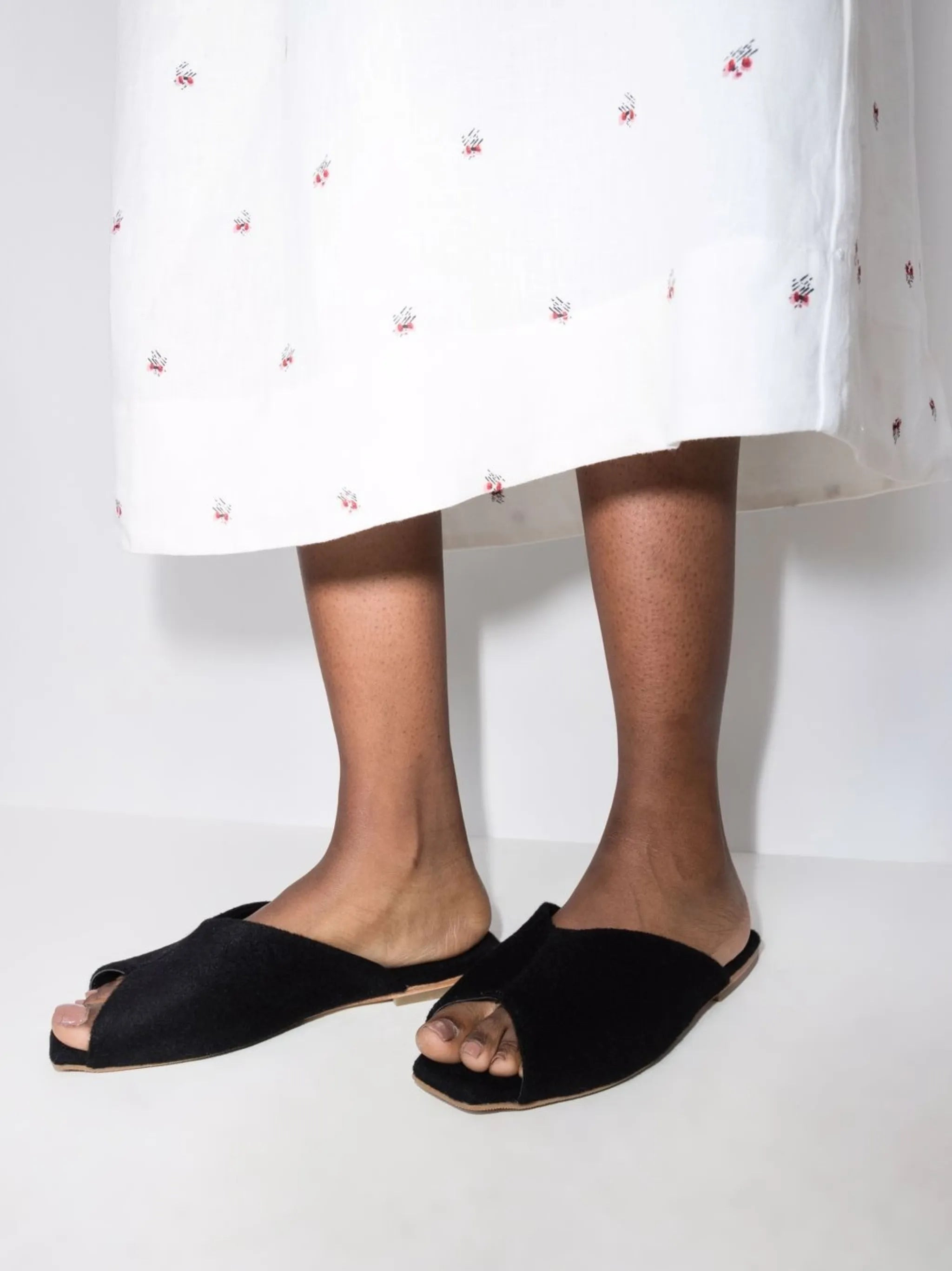 open-toe wool slippers - 3