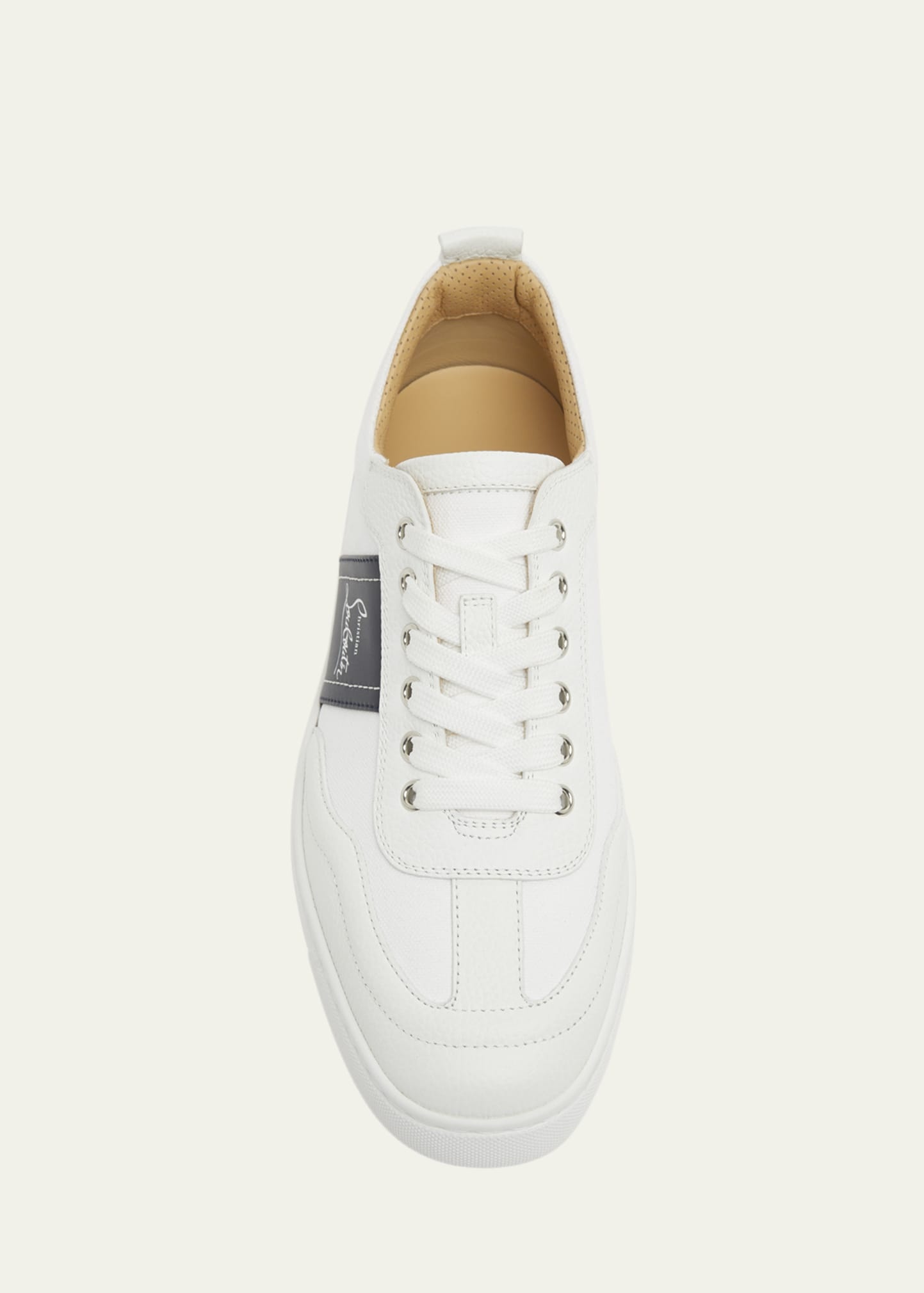 Men's Retero Canvas and Leather Low-Top Sneakers - 3