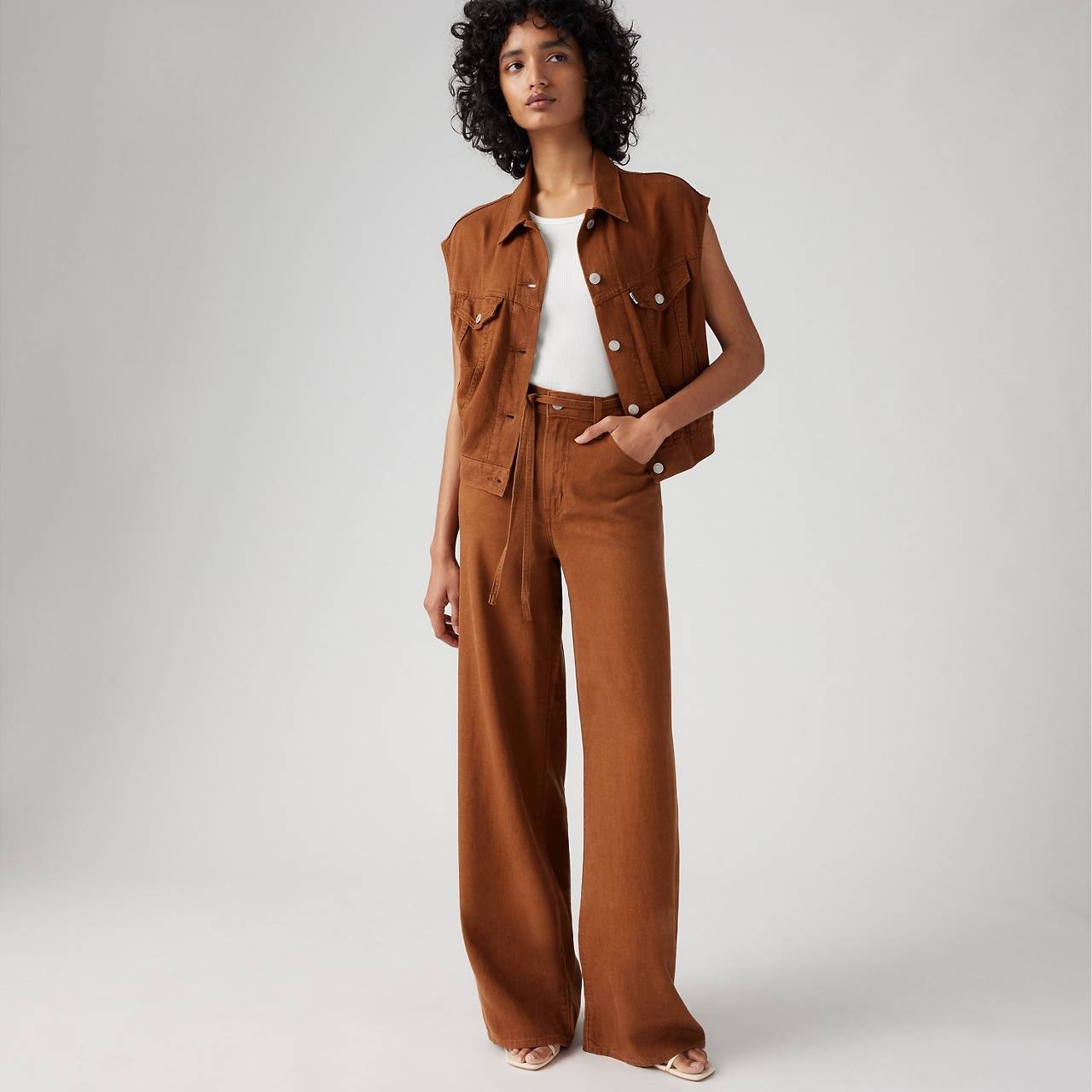 XL BAGGY STRAIGHT LINEN BLEND WOMEN'S PANTS - 3