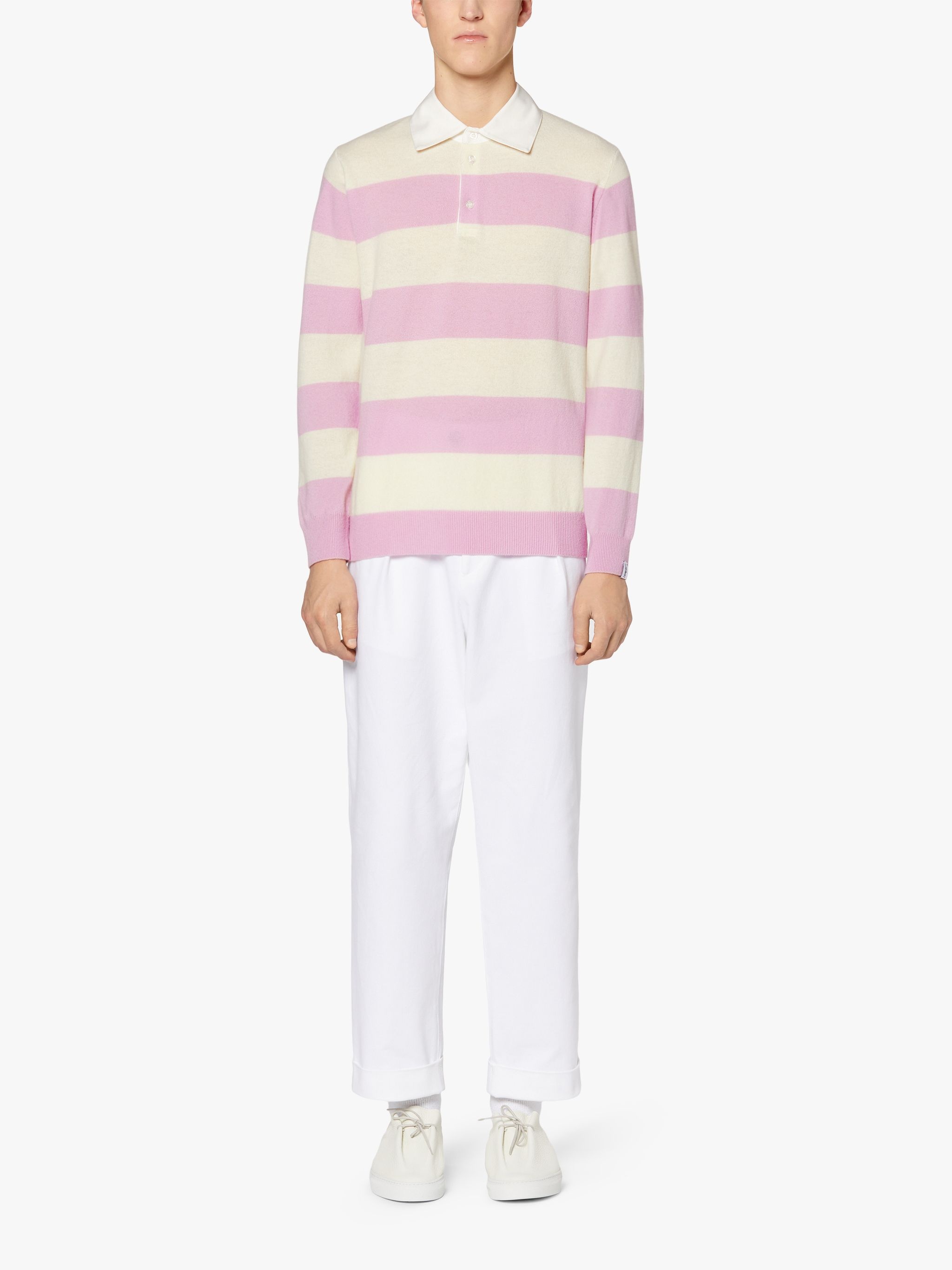 PINK WOOL KNITTED RUGBY SHIRT | GKM-202 - 2