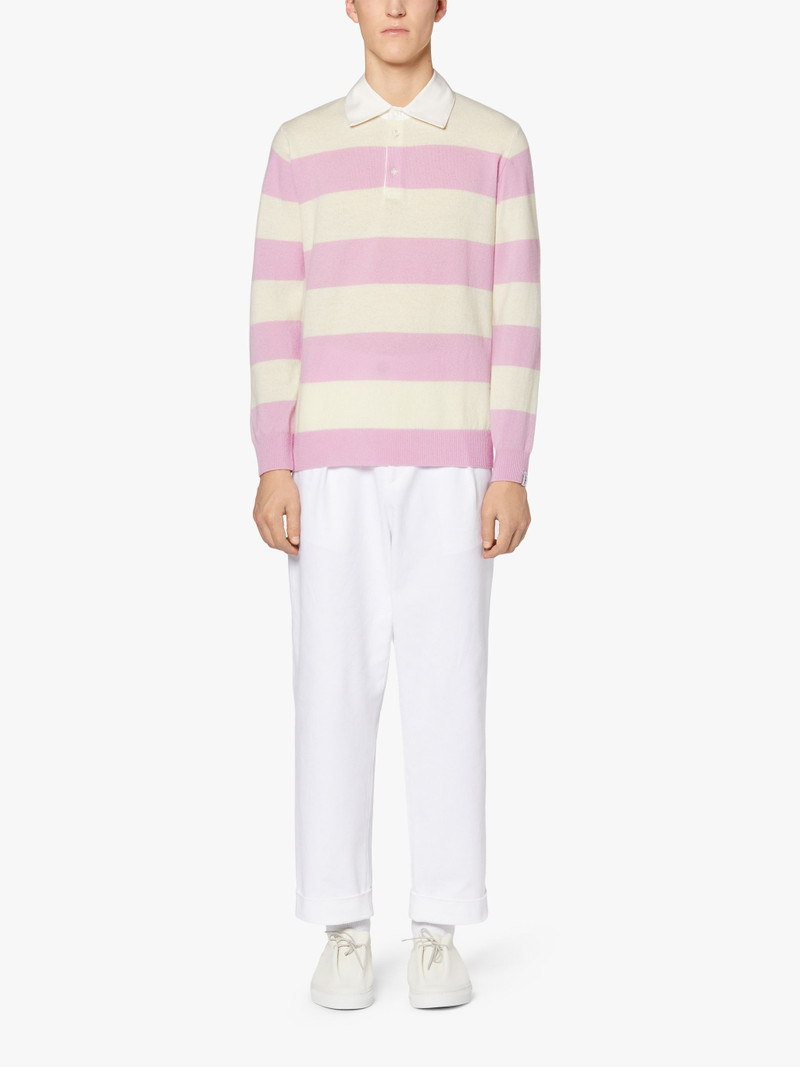 Mackintosh PINK WOOL KNITTED RUGBY SHIRT | GKM-202 outlook