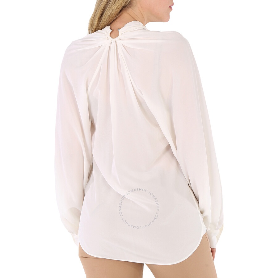 Burberry Ladies Natural White Fion Long-Sleeve Shirt - 6