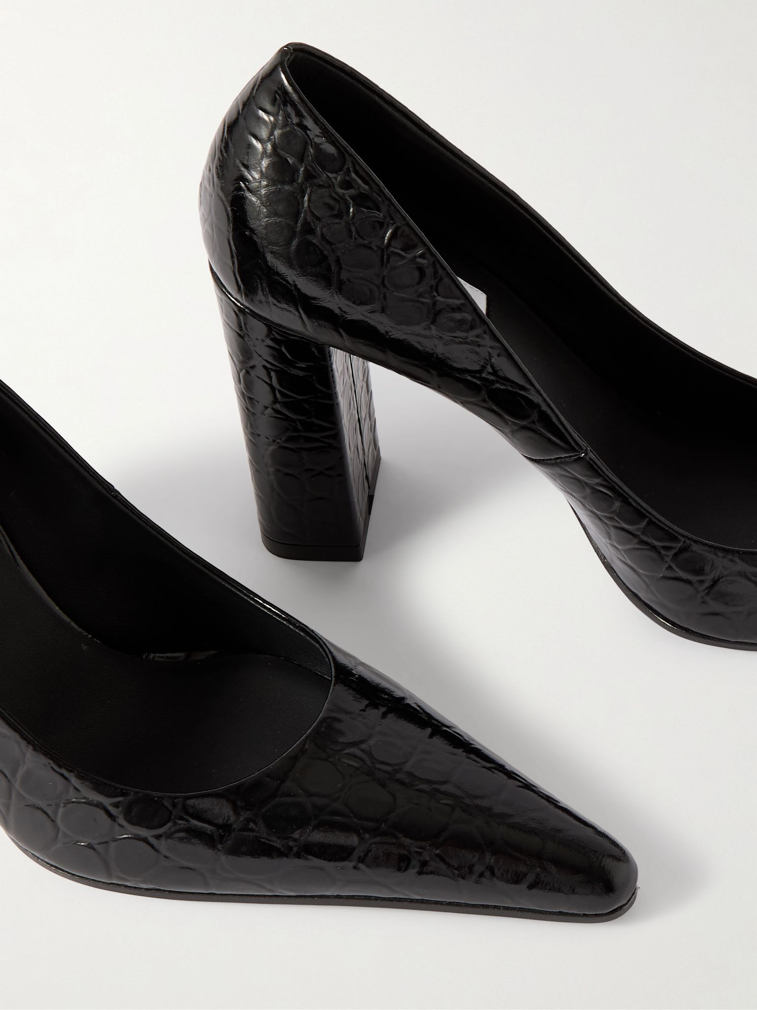 90 croc-effect leather pumps Black - 4