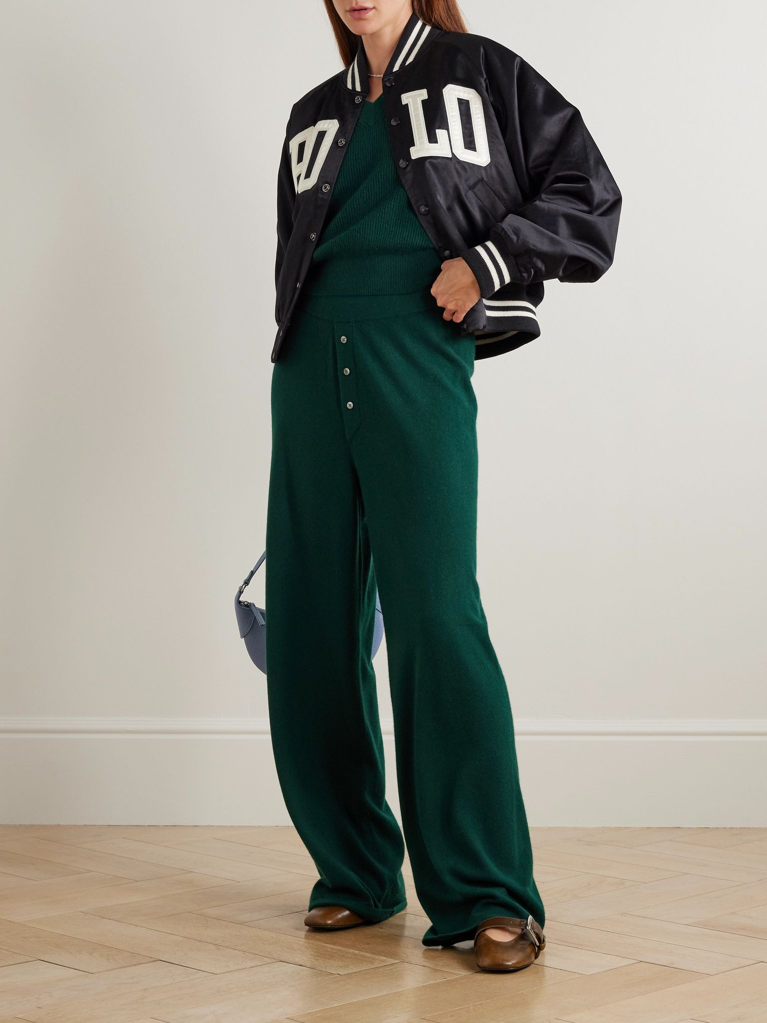 Everywear cashmere track pants Forest green - 2
