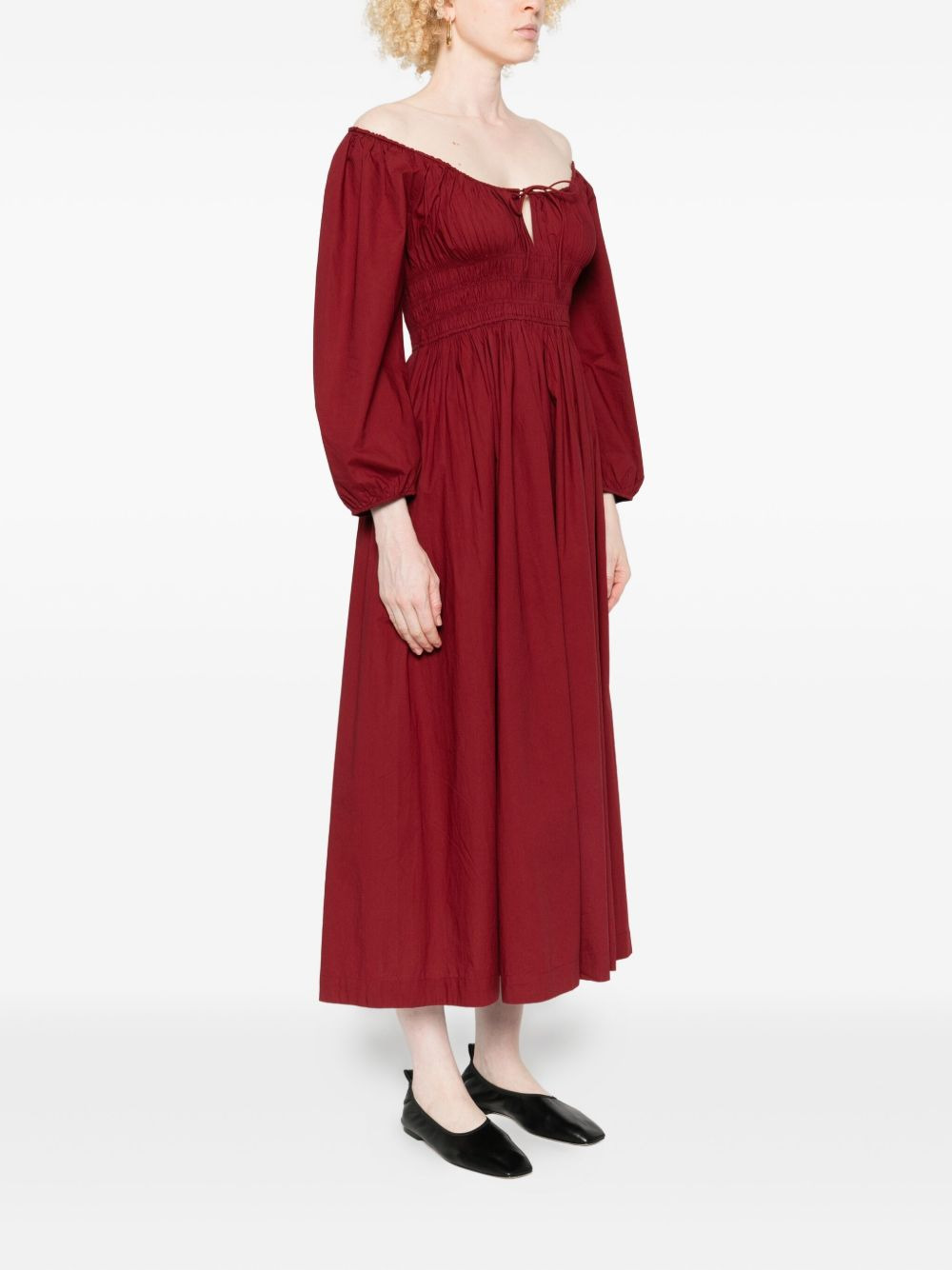 Quintessa puff-sleeve smocked dress - 3