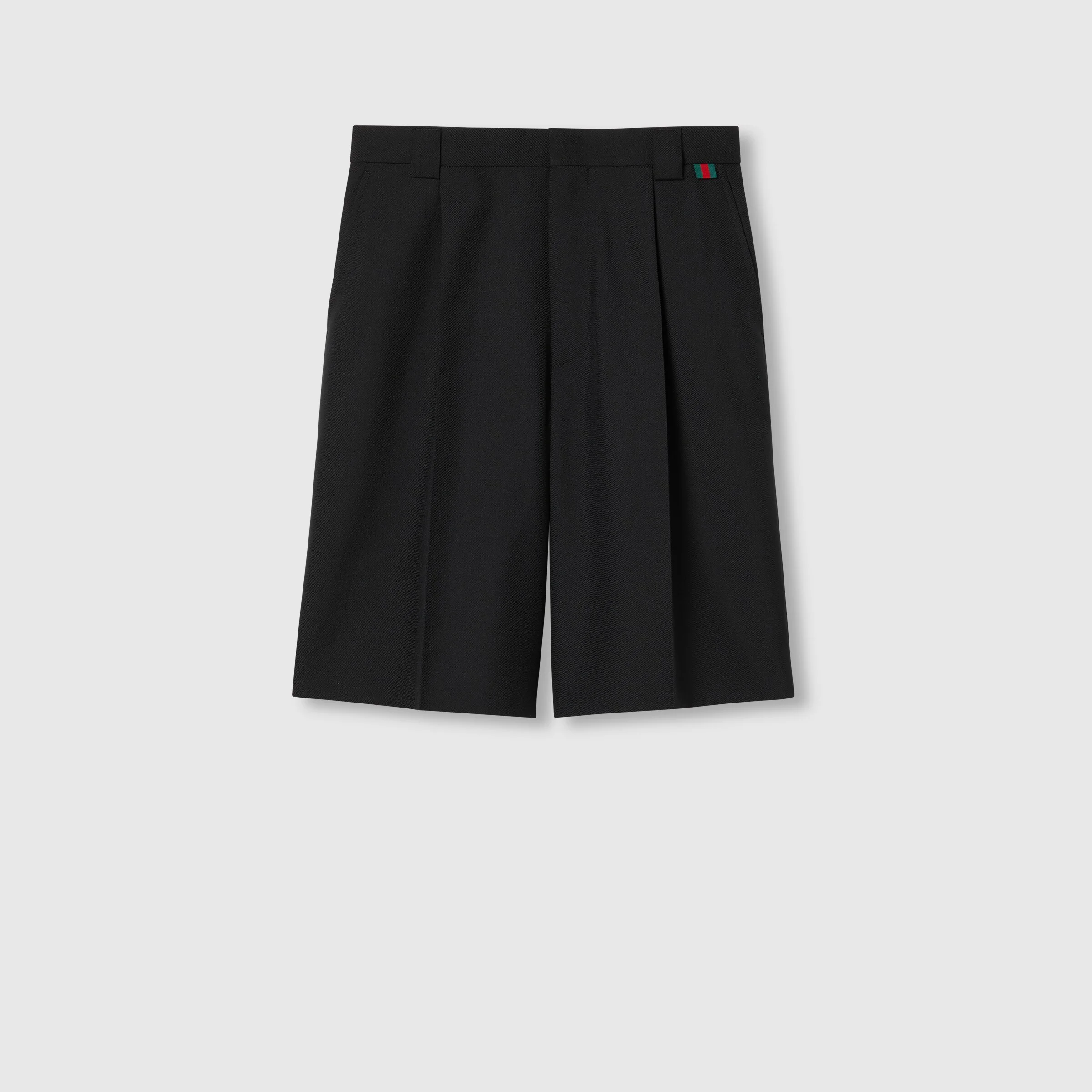 Wool blend twill short with Web - 1