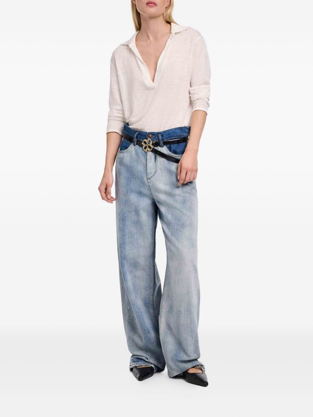 linen polo shirt - 2
