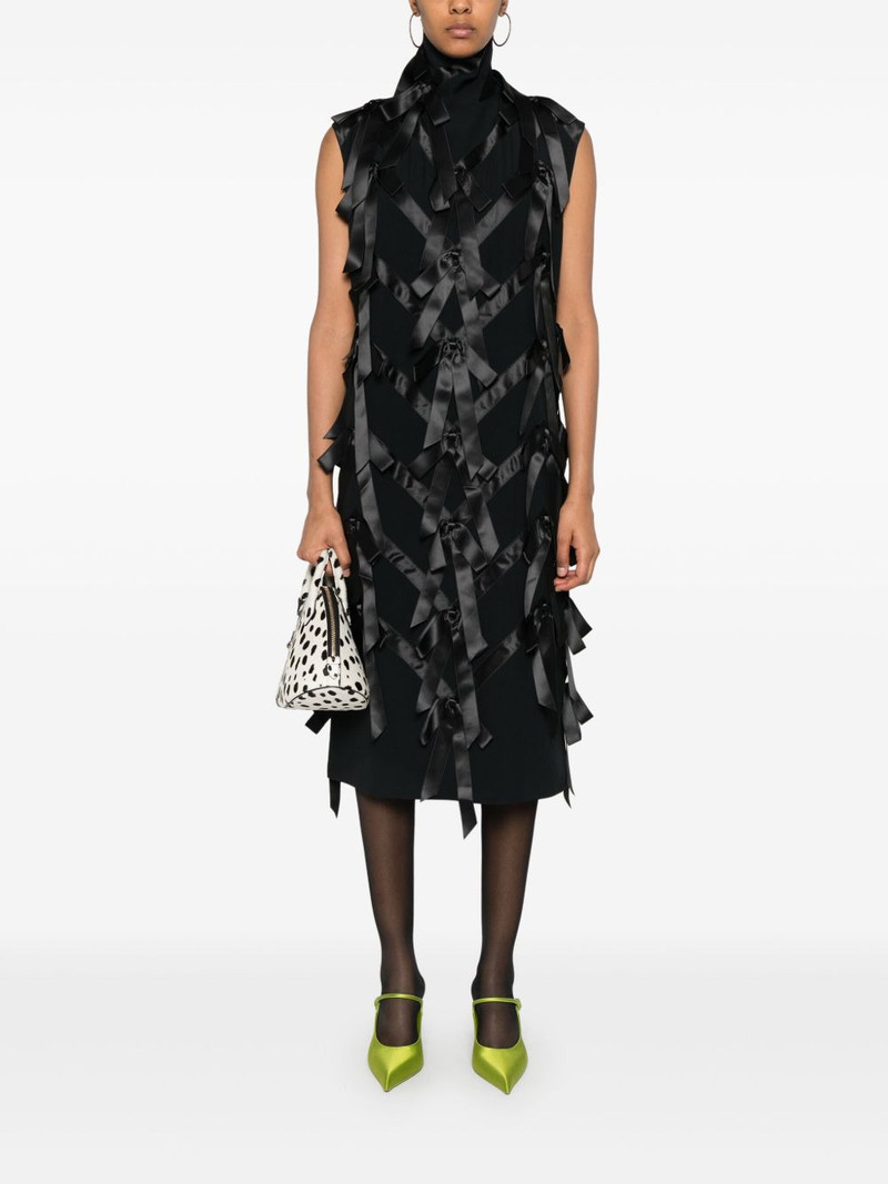 Prada bow-appliqué midi dress outlook