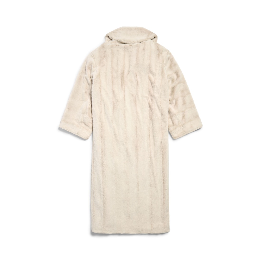 Women's High Collar Coat in Light Beige - 7