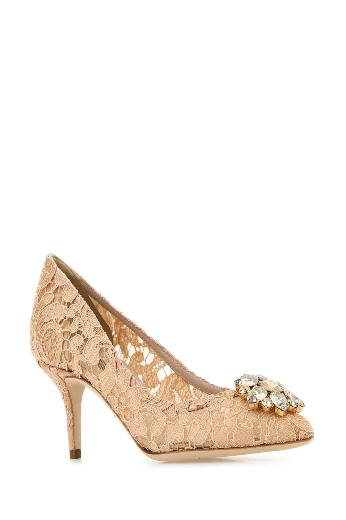 Dolce & Gabbana Women Skin Pink Lace Pumps - 2