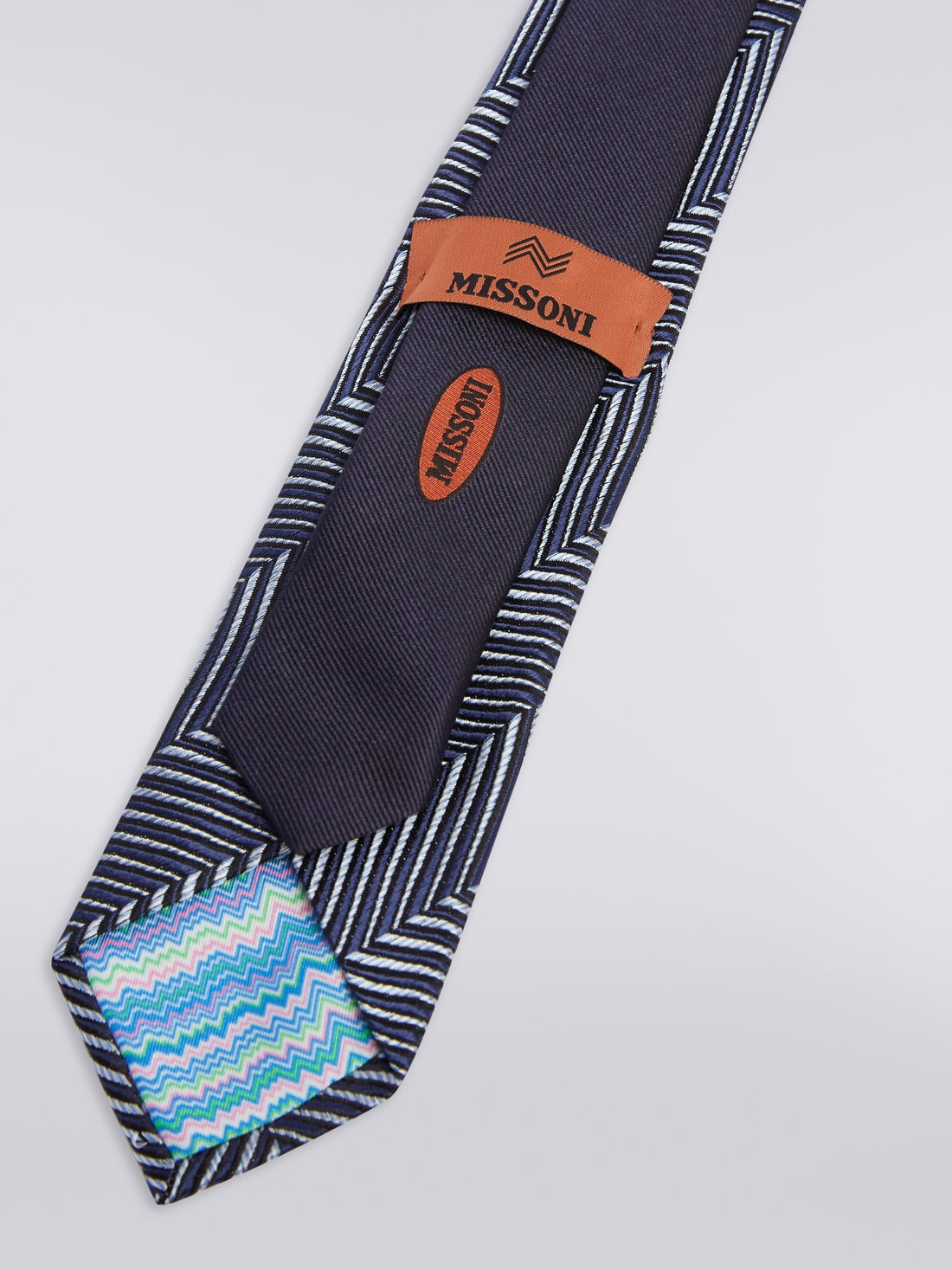Silk tonal chevron tie - 3
