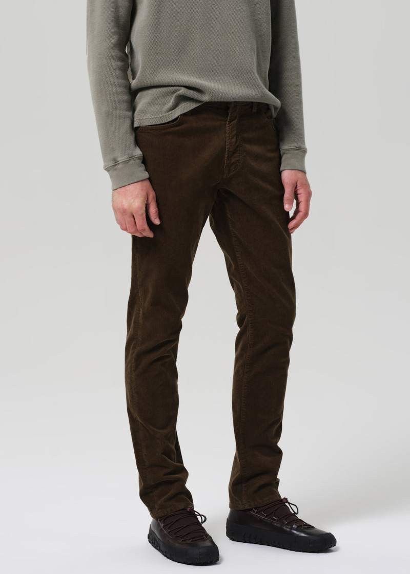 Gage Slim Straight Stretch Corduroy In Olive 5