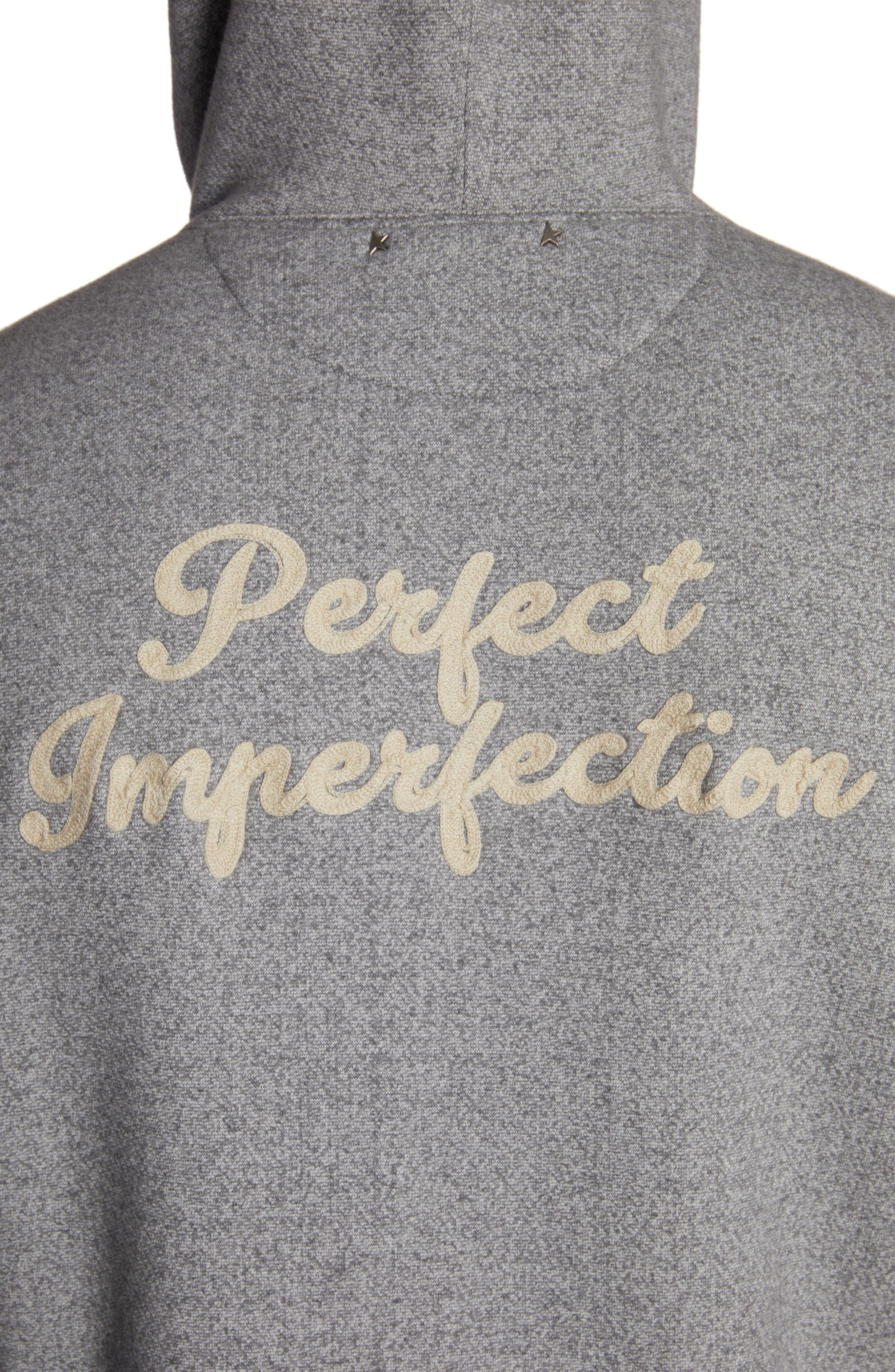 Golden Goose Journey Mélagne Cotton Blend Hoodie in Grey Melange/Heritage White at Nordstrom - 4