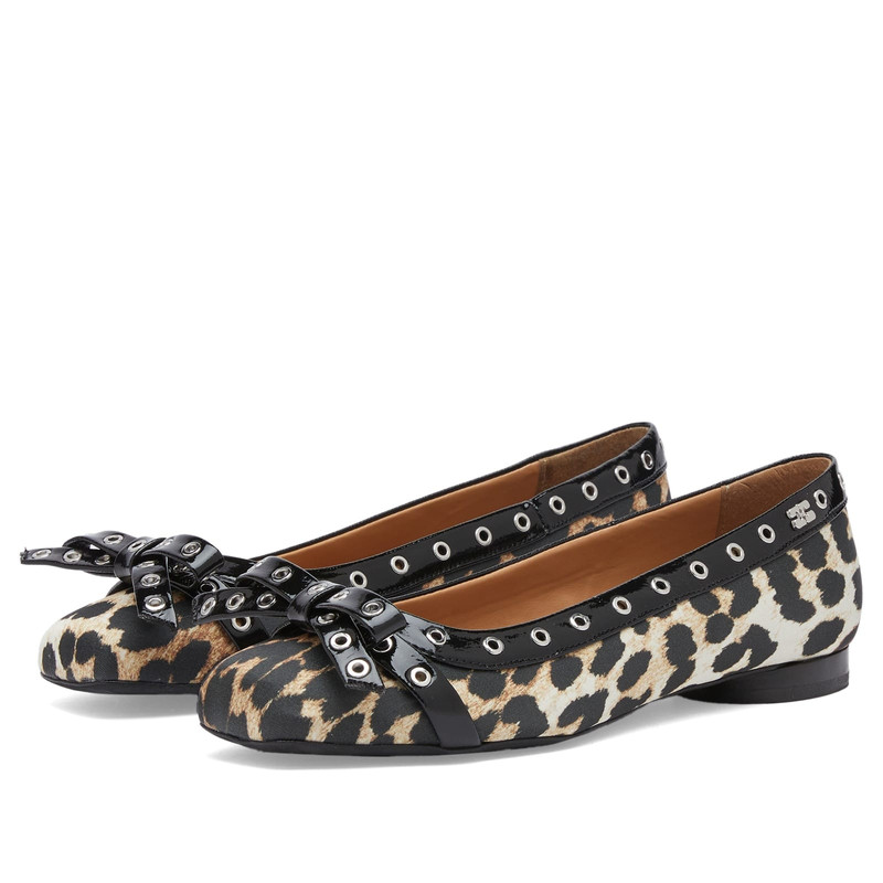 GANNI GANNI Eyelets Bow Ballerina outlook