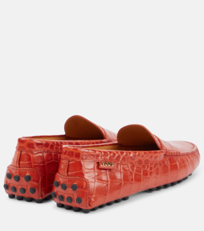 Gommino croc-effect leather loafers 3