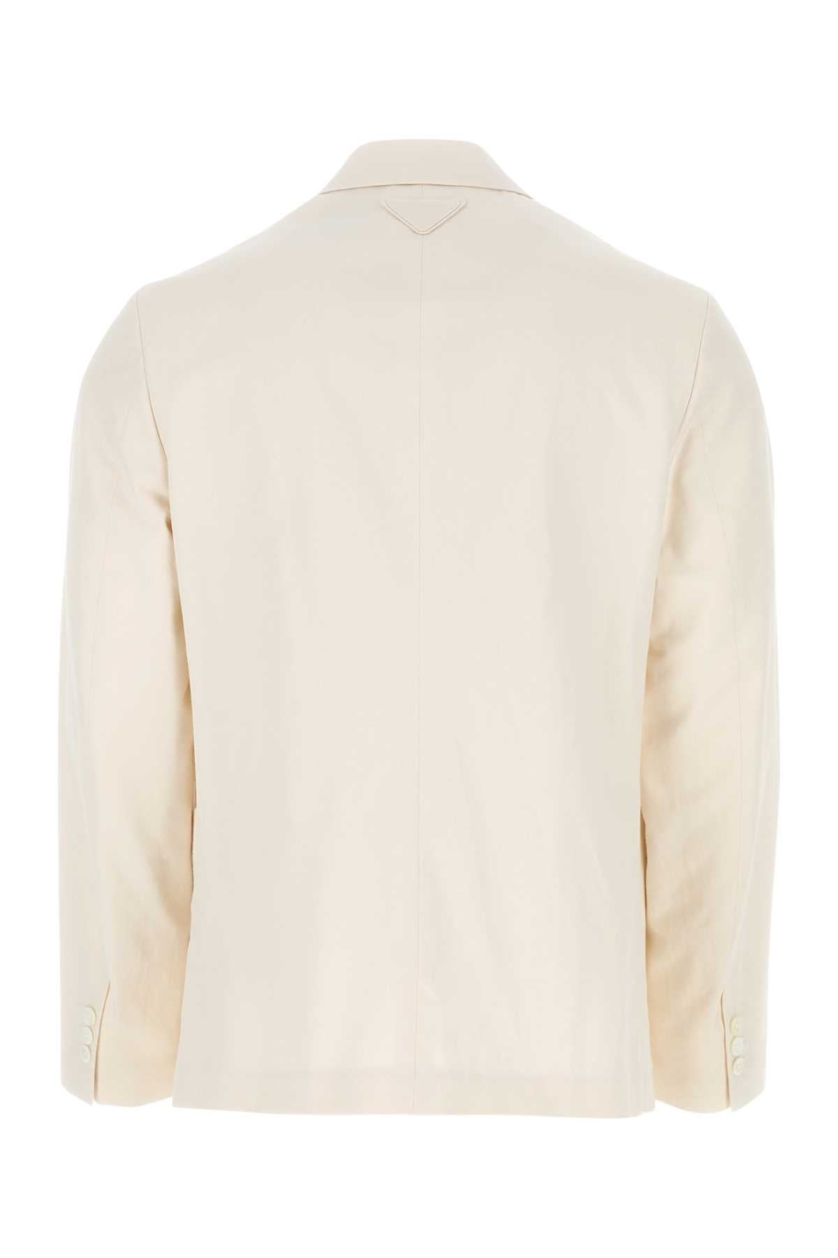 Prada Men Ivory Cotton Blazer - 2
