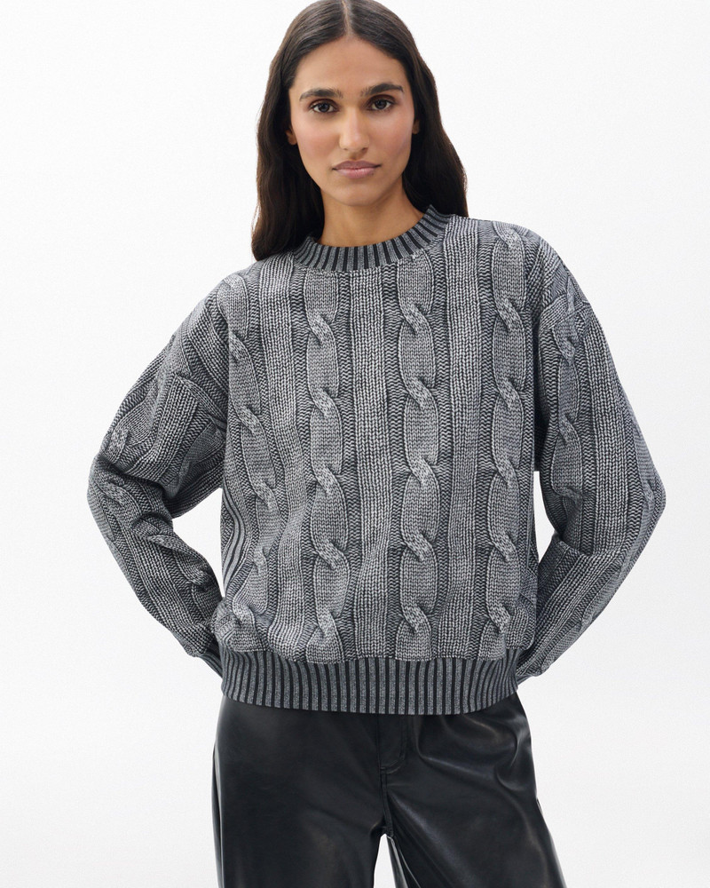Miramar Cable-Effect Sweatshirt Cotton Fleece 4