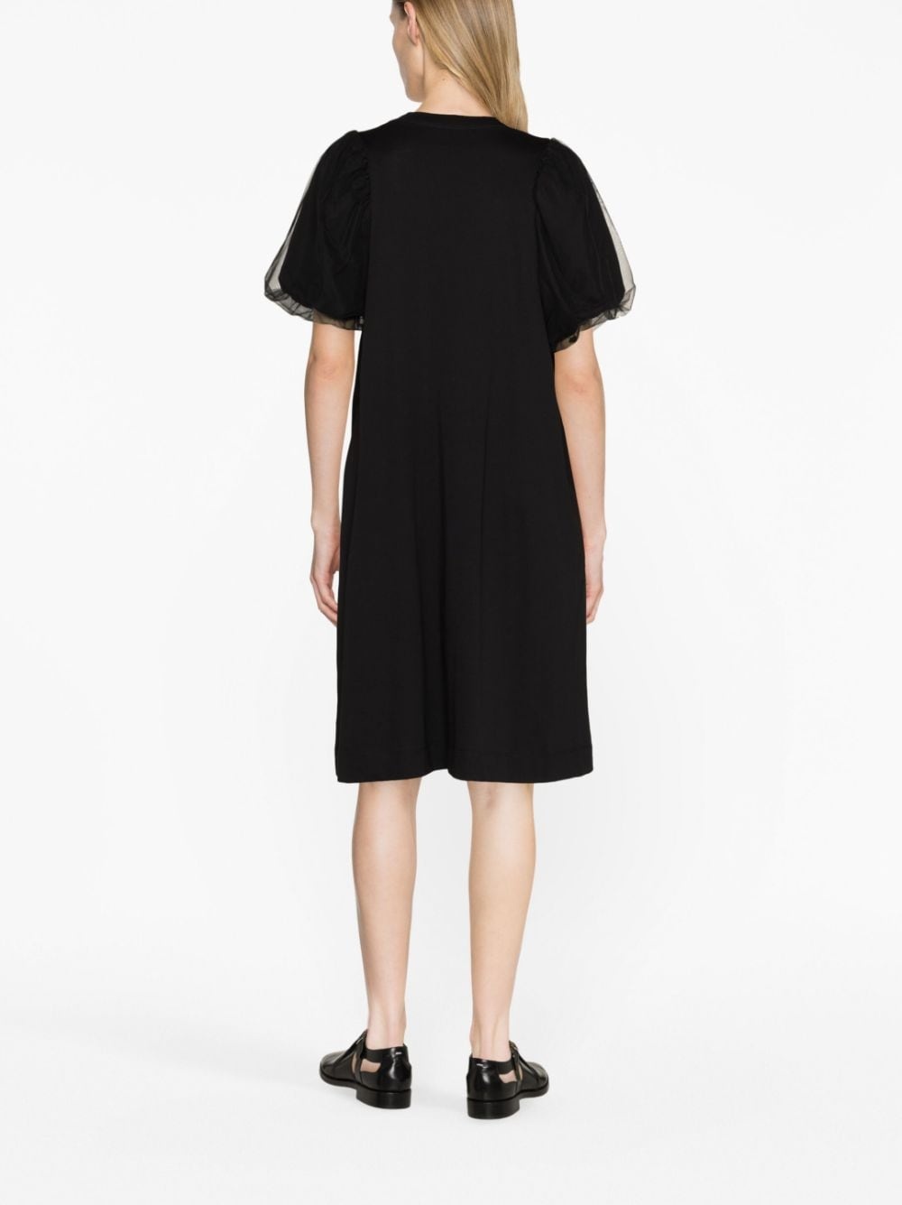 pearl-embellished tulle T-shirt dress - 4