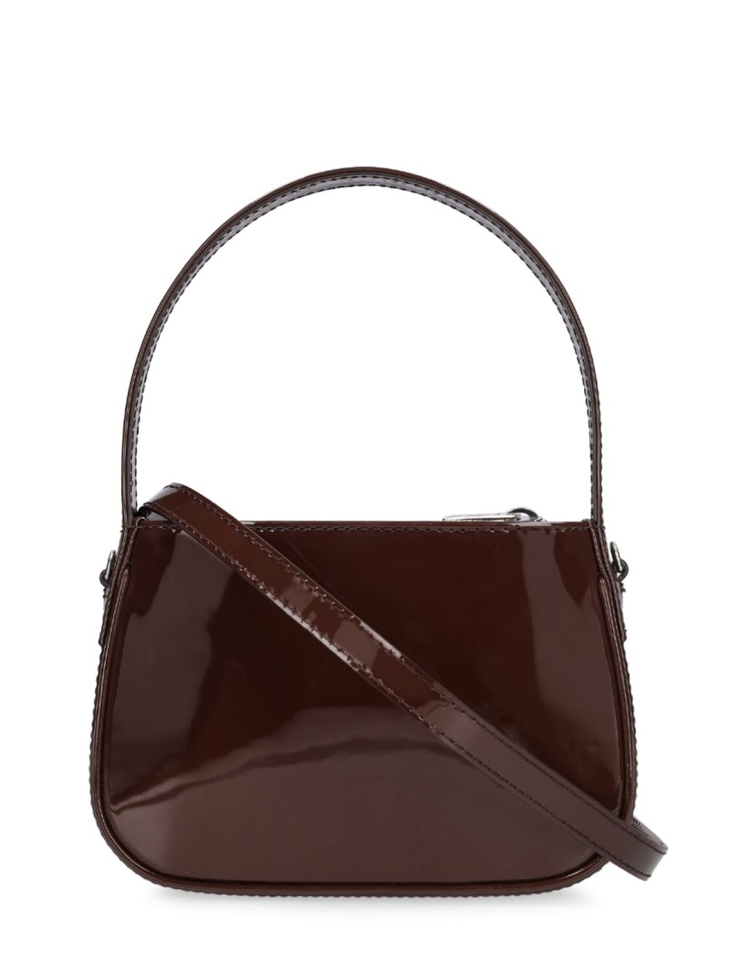 Patent leather top handle bag - 6