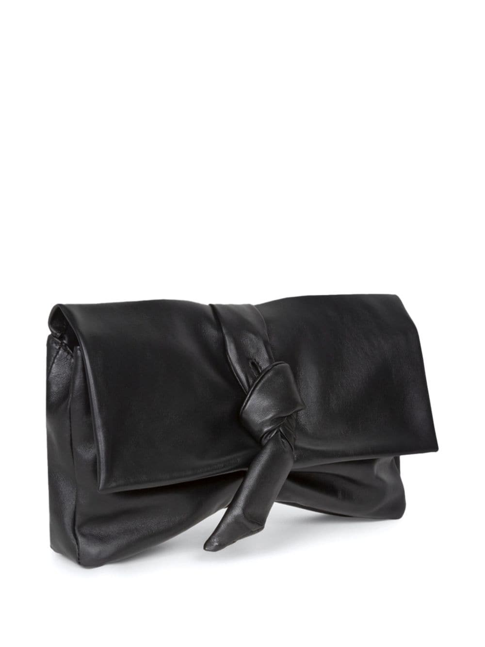 knot leather clutch bag - 4