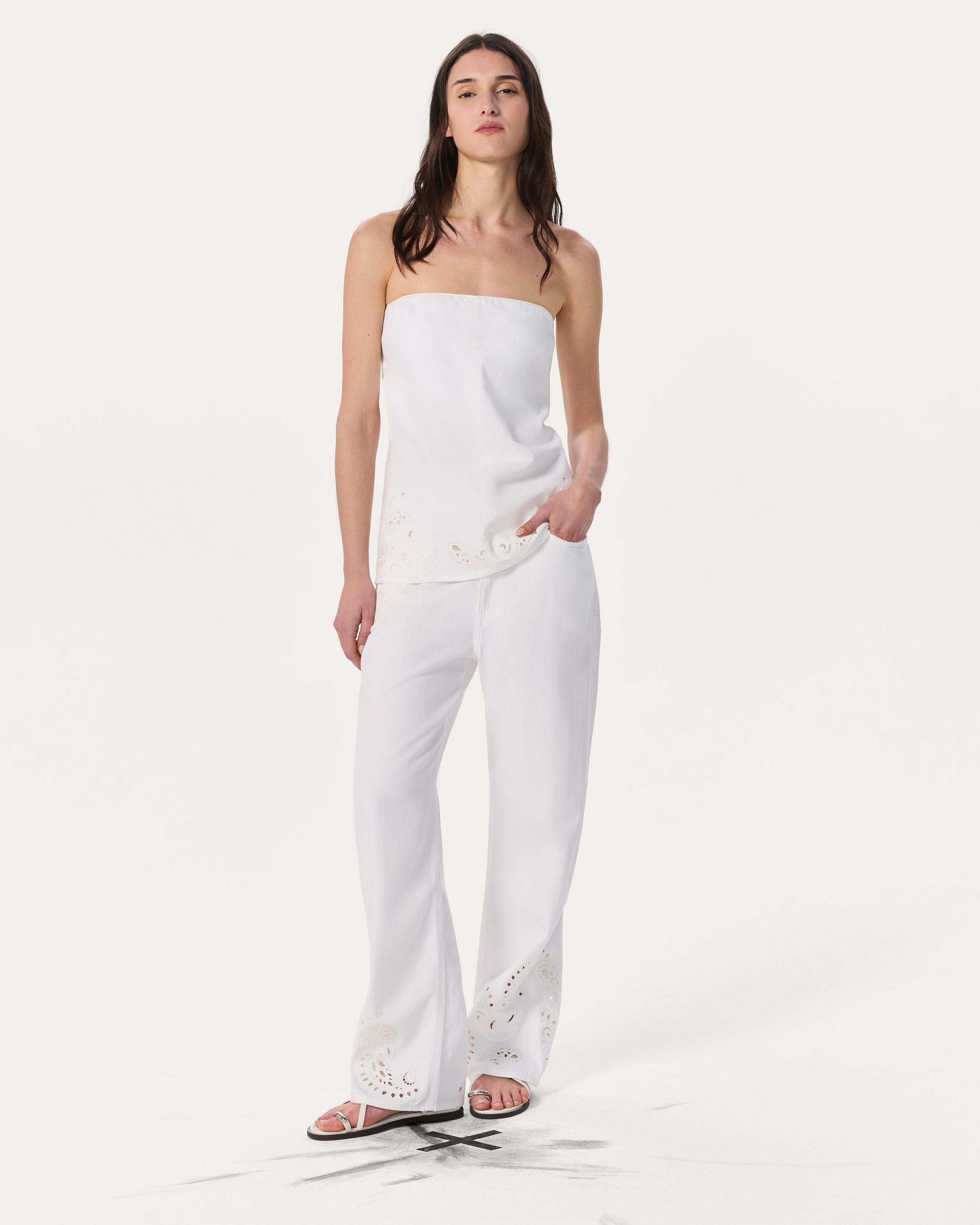 Aurora Denim Top
Ultra Featherweight in White Eyelet - 7