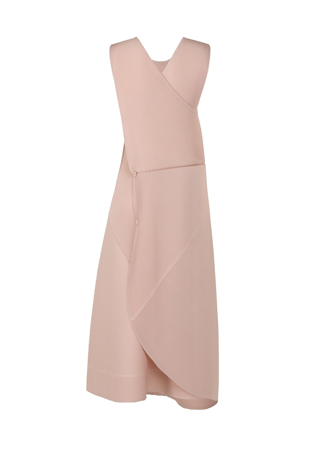 LEATHER LIKE PLEATS DRESS - 2