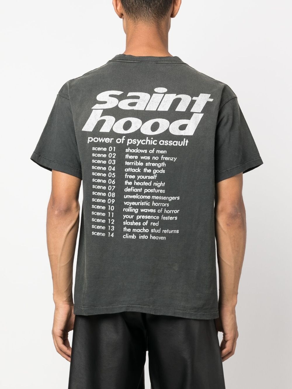 graphic-print distressed cotton T-shirt - 4