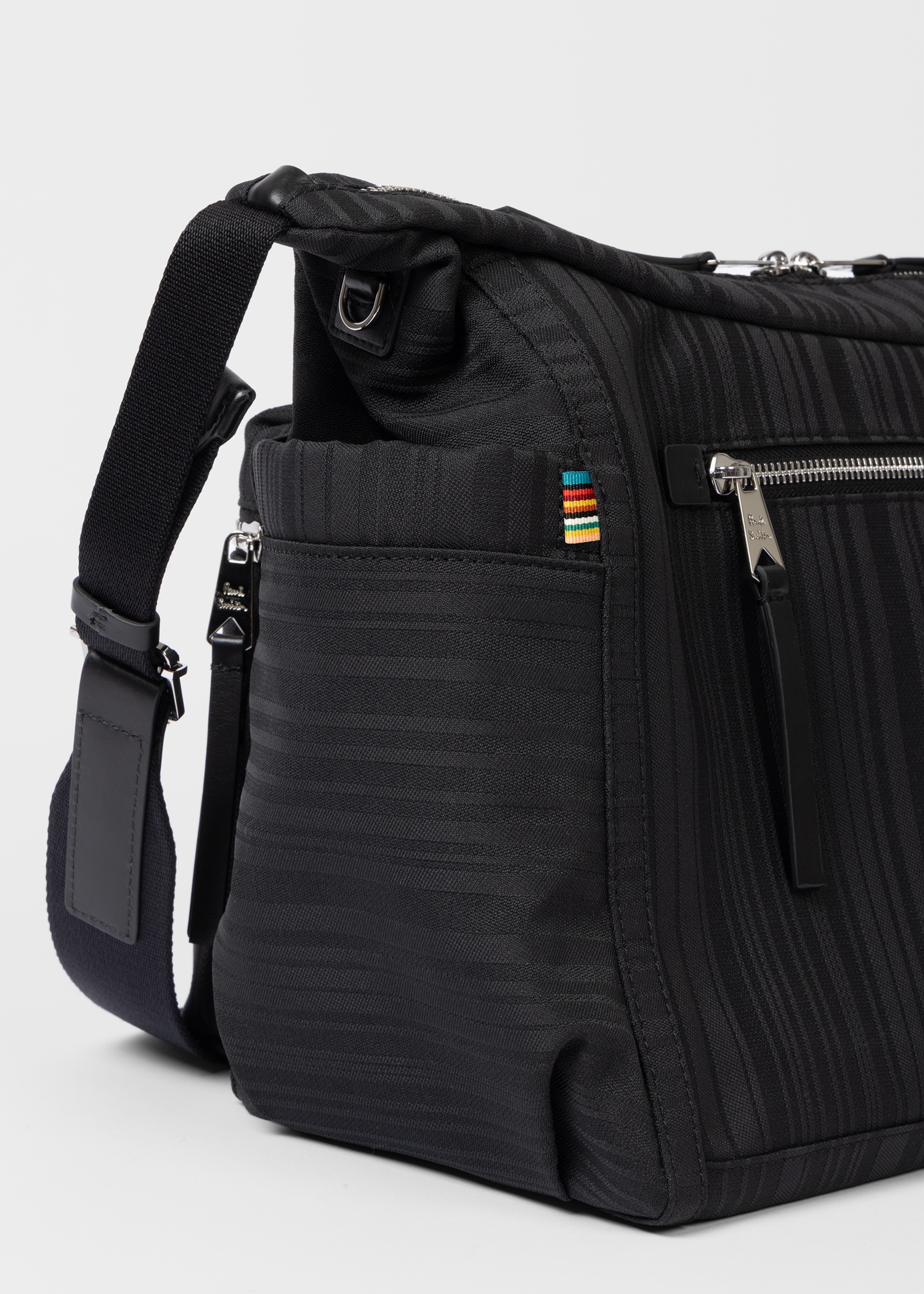 Black 'Shadow Stripe' Cross-Body Bag - 6