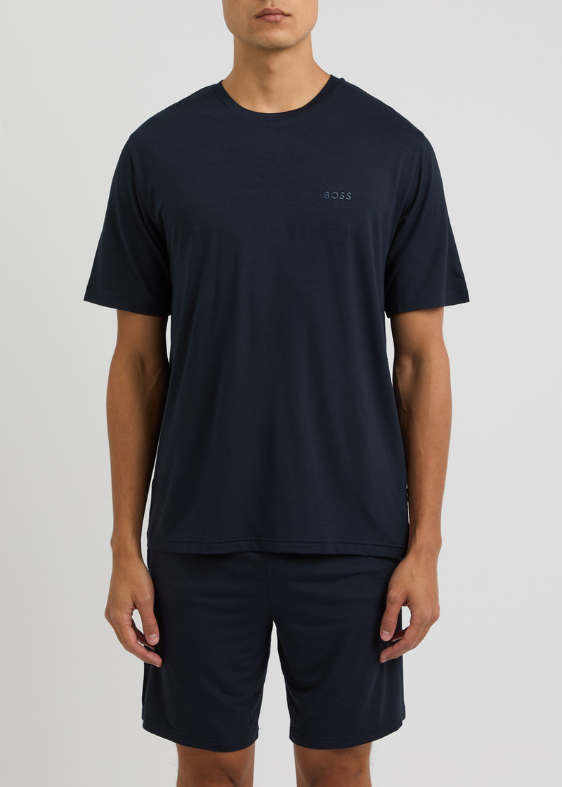 BOSS Boss Logo-embroidered Stretch-jersey Pyjama set outlook