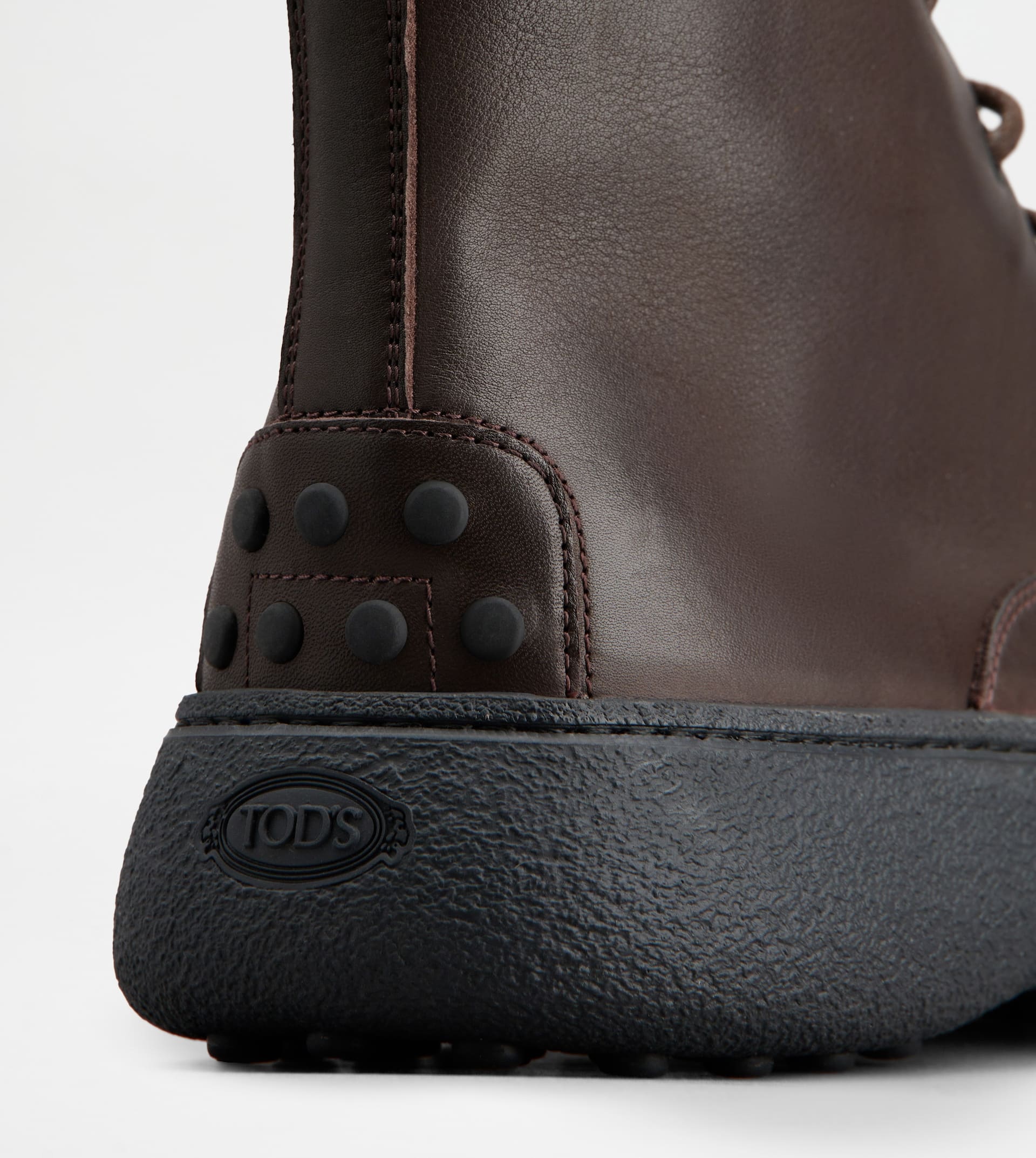 TOD'S W. G. LACE-UP ANKLE BOOTS IN LEATHER - BROWN - 5