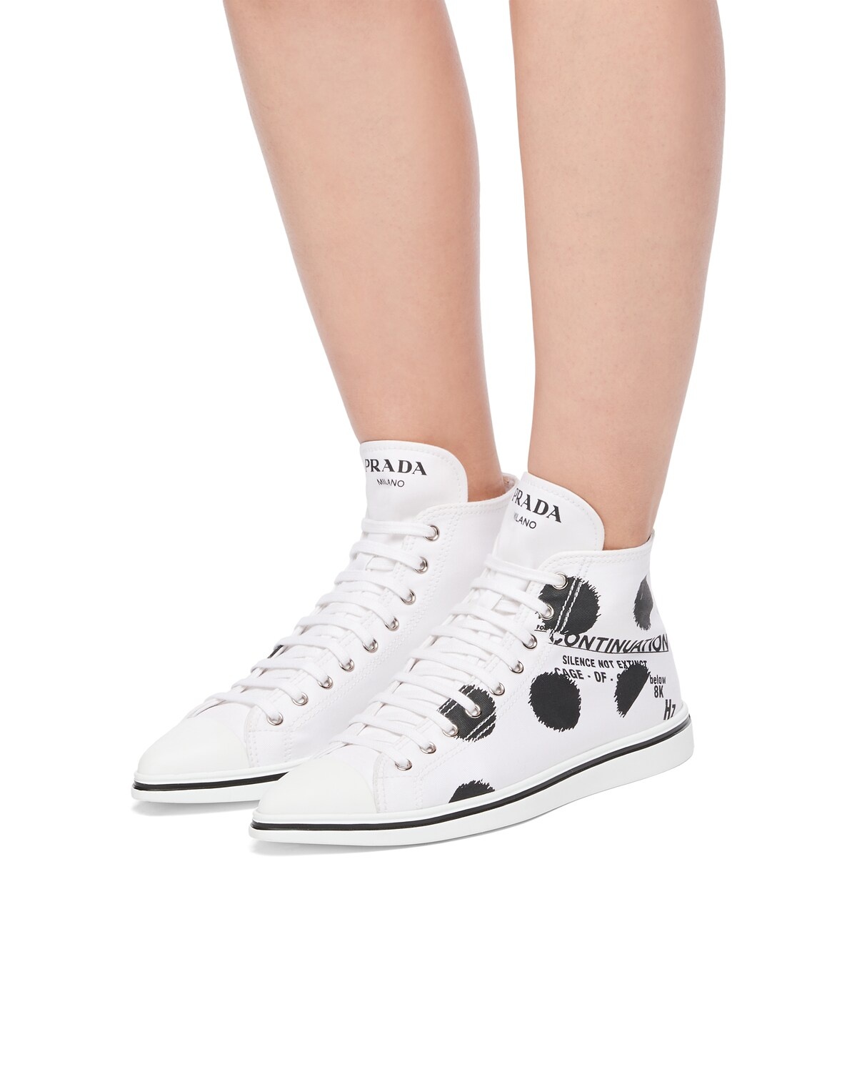 Printed cotton gabardine sneakers - 5