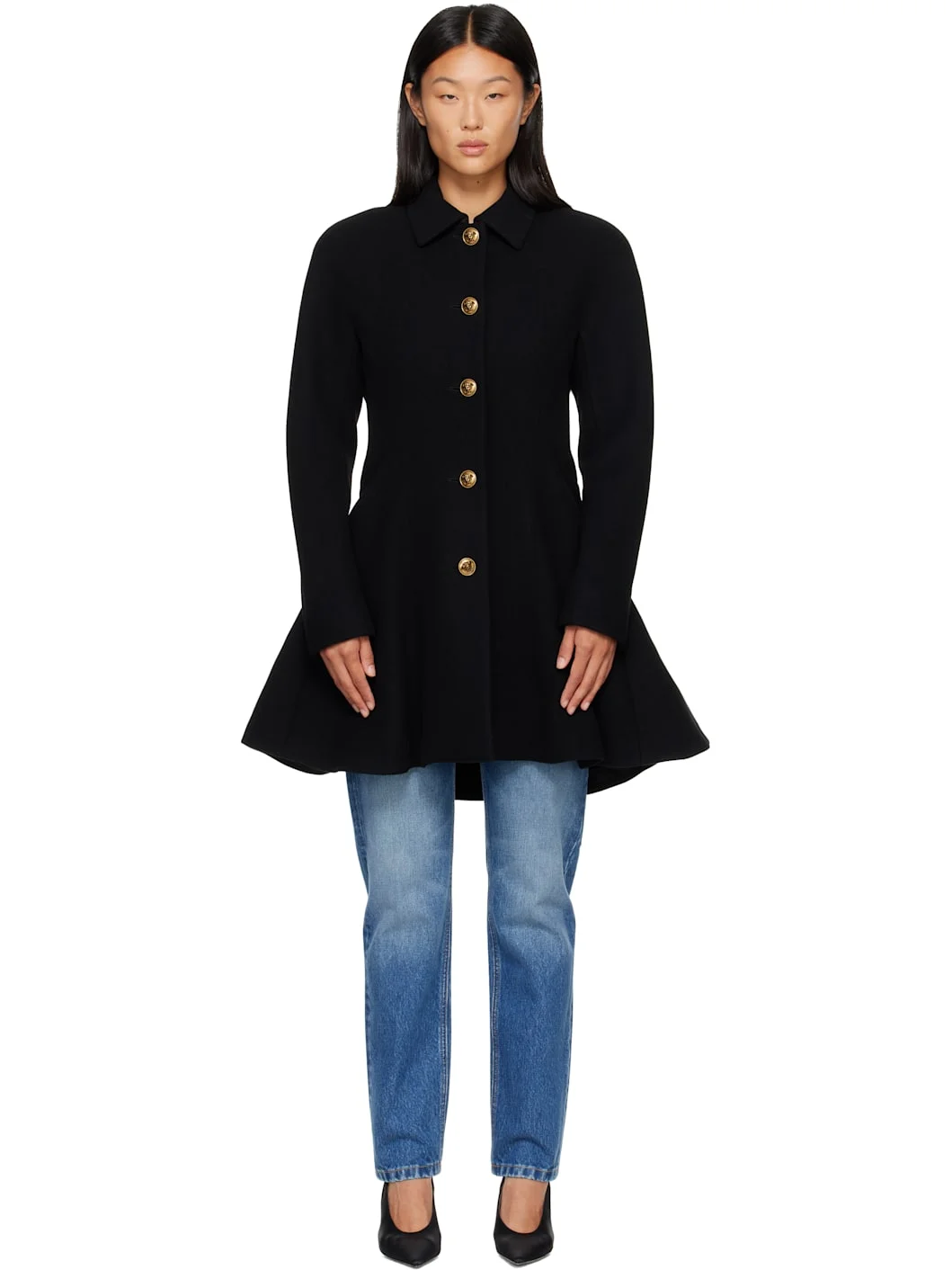 Black Wool Coat - 1
