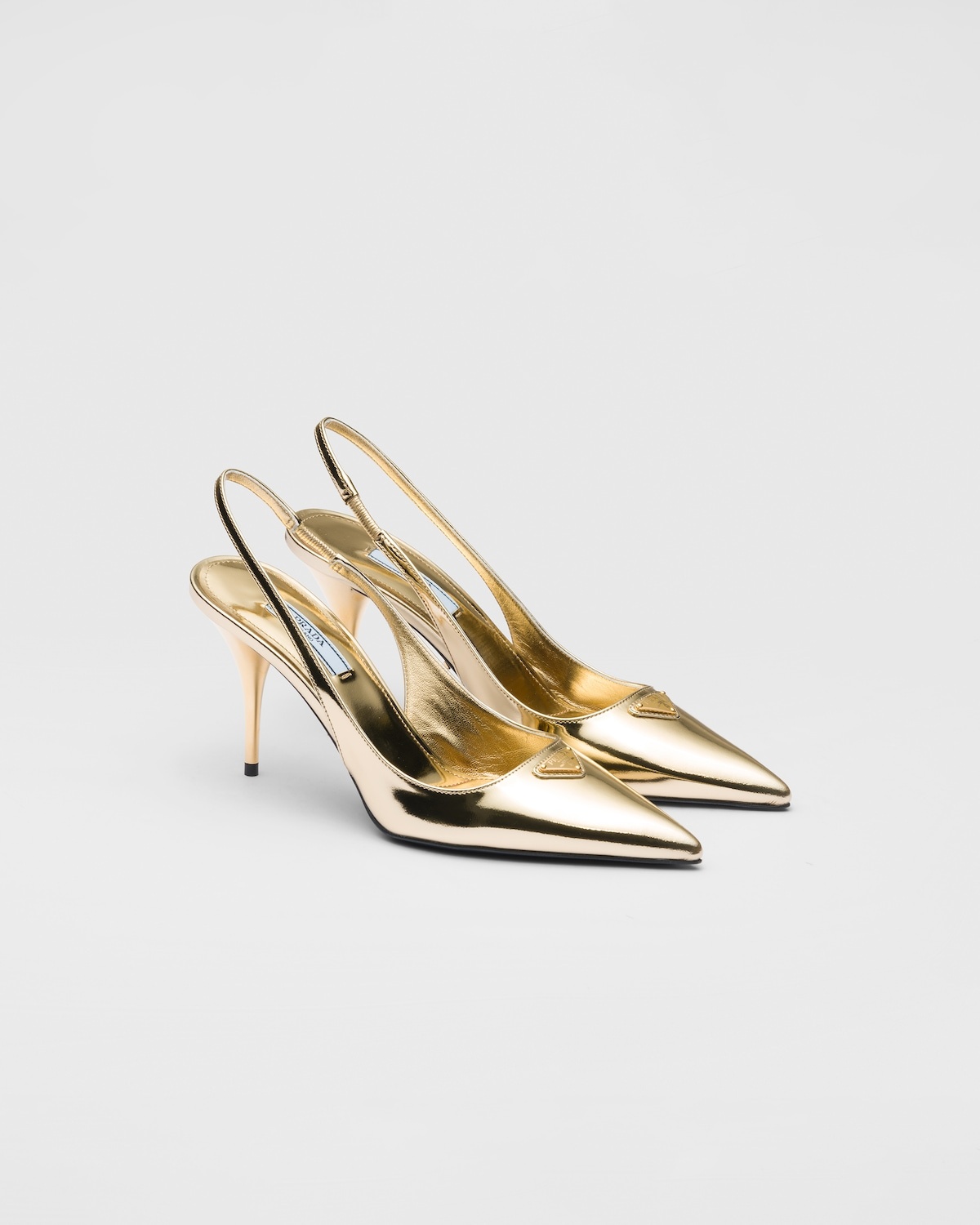 Metallic leather slingback pumps - 2