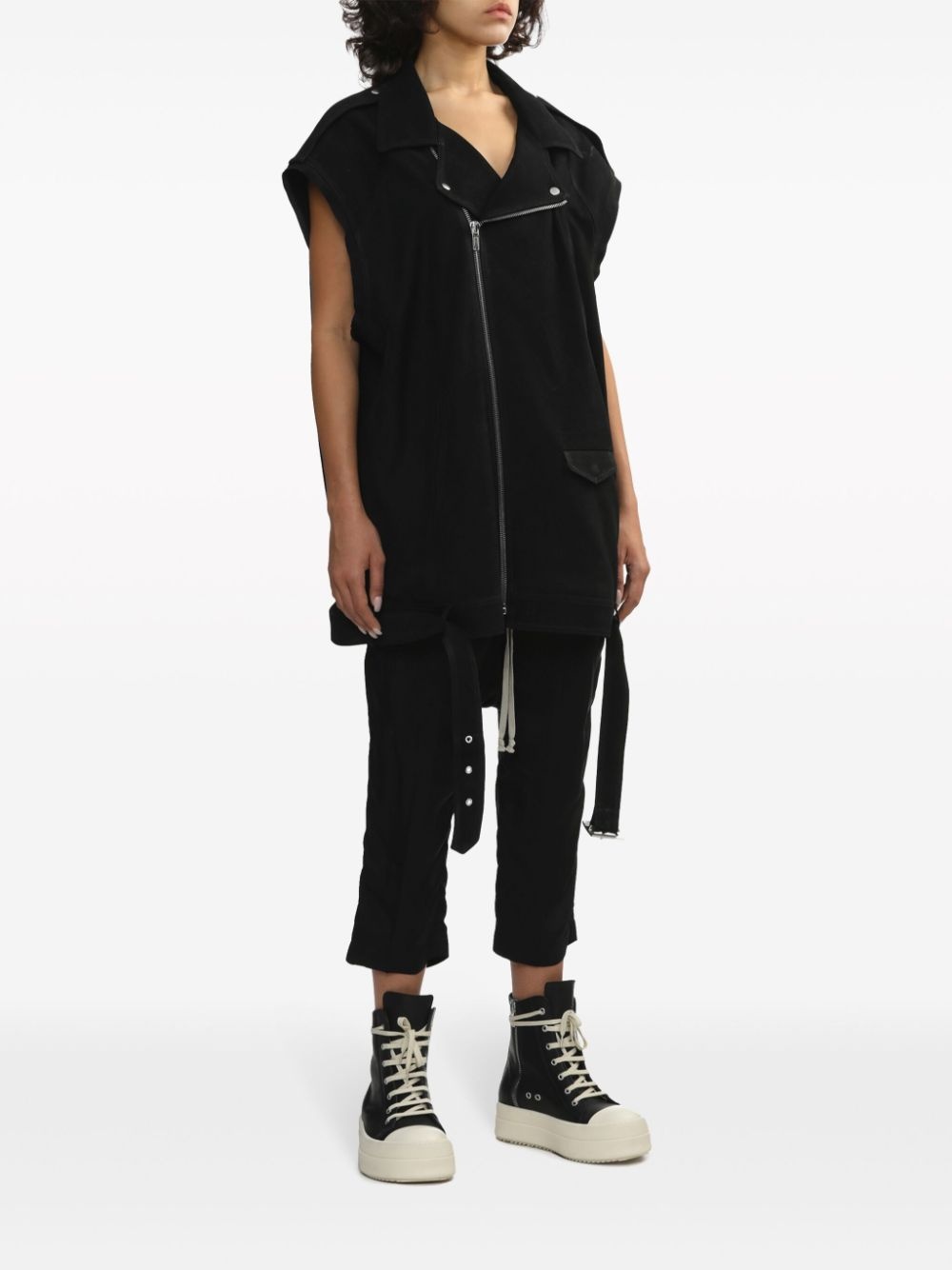 leather biker vest - 2