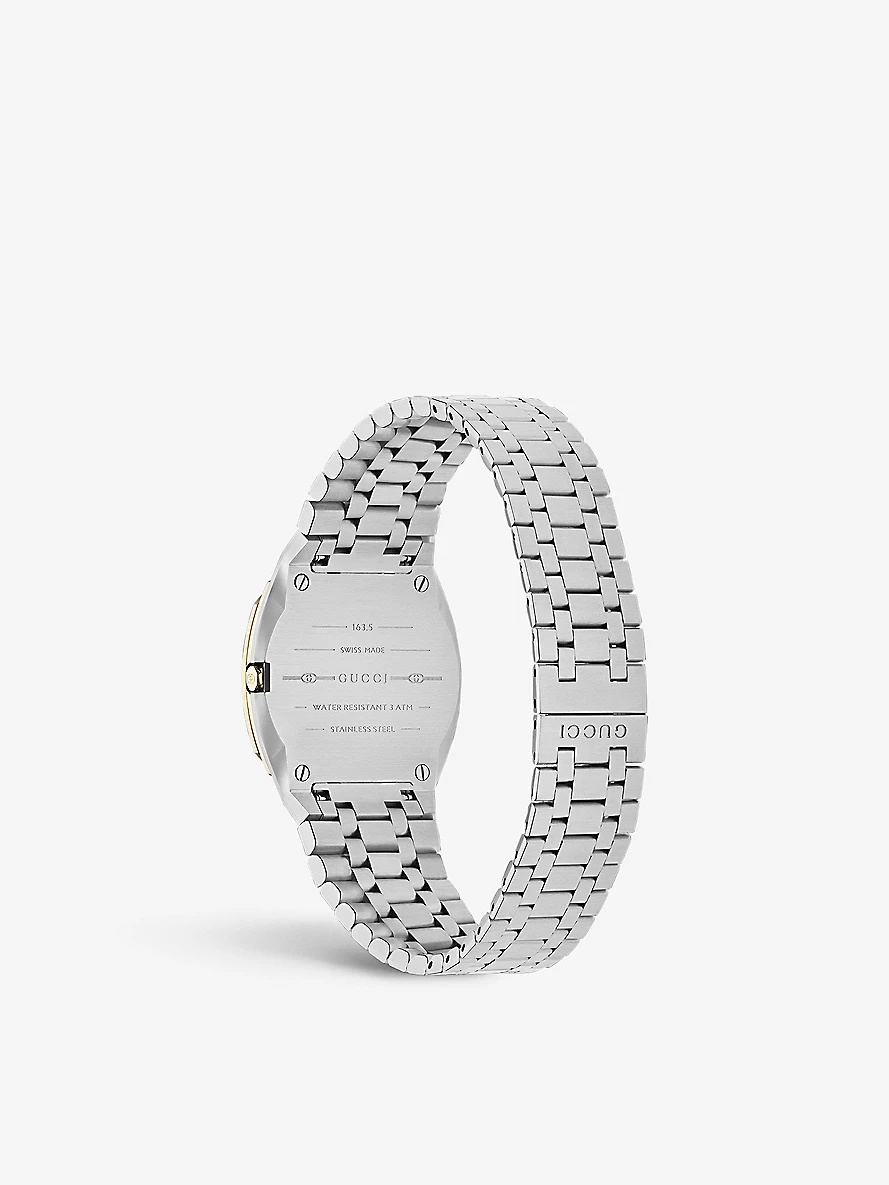 YA163502 GUCCI 25H stainless steel and yellow gold quartz watch - 2