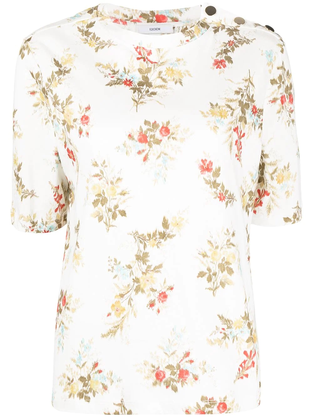 floral-print cotton T-shirt - 1