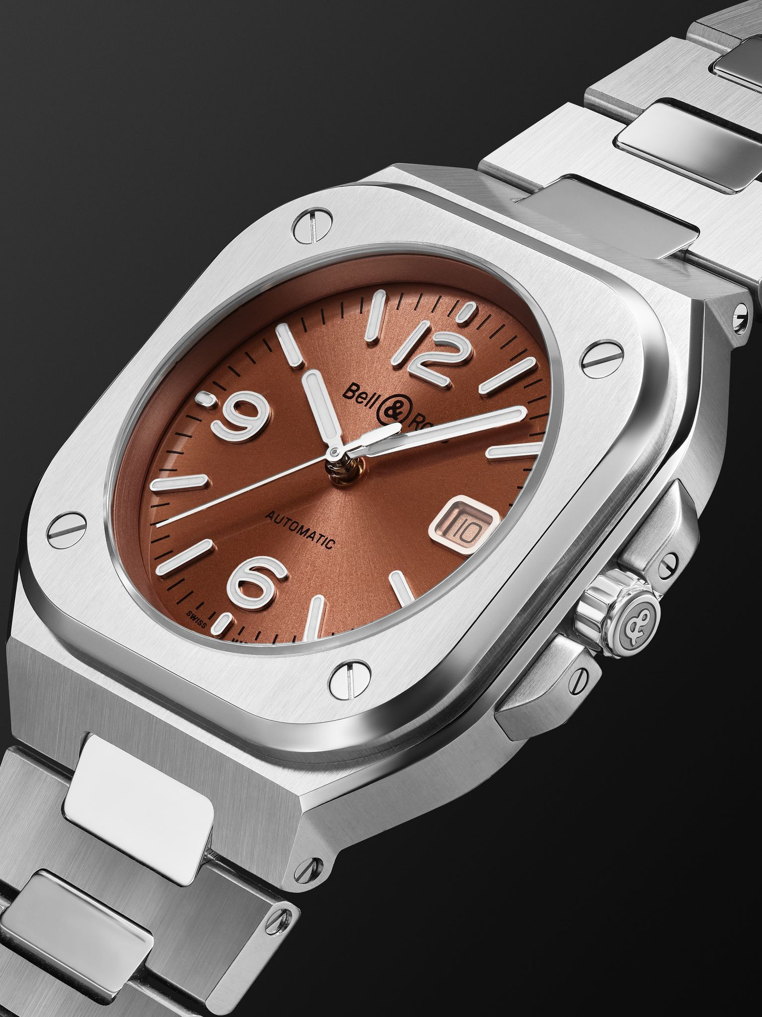 BR 05 Automatic 40mm Stainless Steel Watch, Ref. No. BR05A-BR-ST/SST Copper - 4