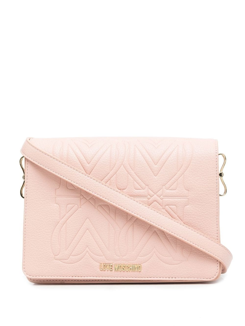 logo-embellished embossed cross-body bag - 1