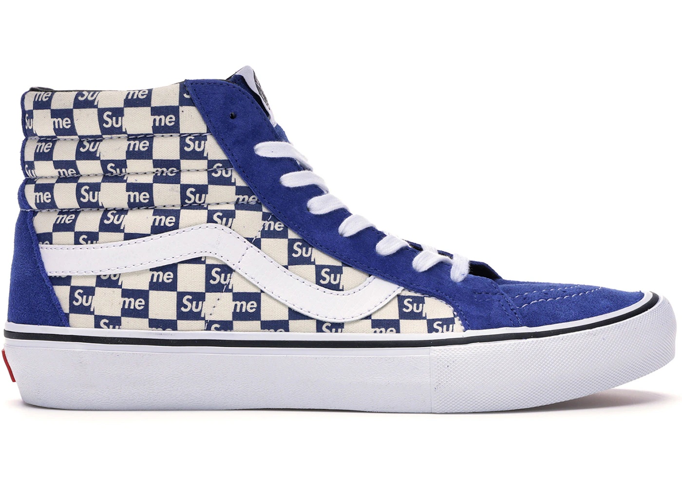 Vans Sk8-Hi Supreme Blue Checker Logo - 1