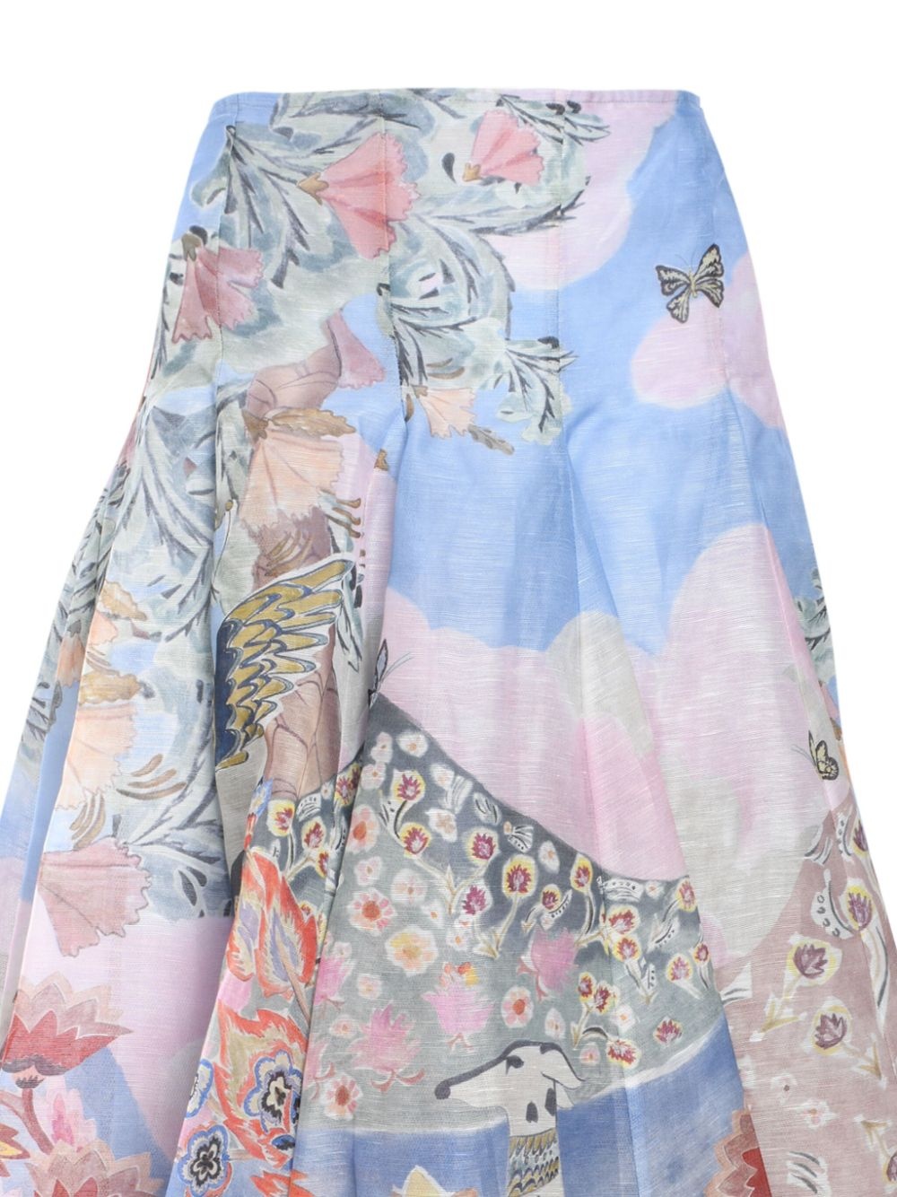 illustration-print pleated skirt - 3