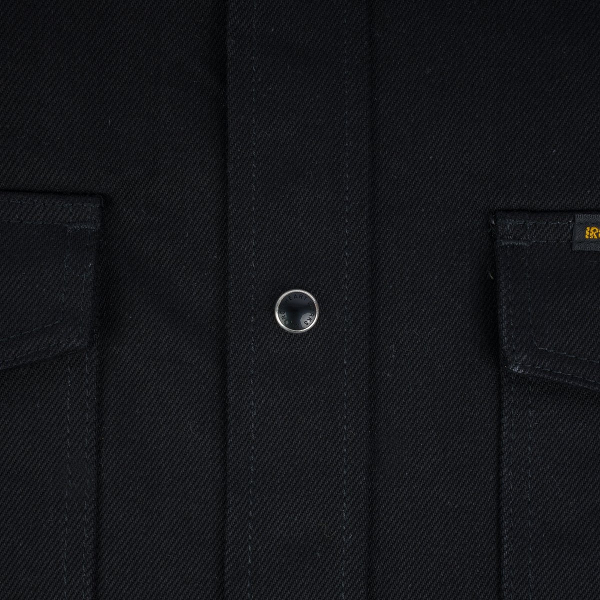 IHSH-361-BLK 16oz Non-Selvedge Denim Western Shirt -  Superblack (Fades To Grey) - 11