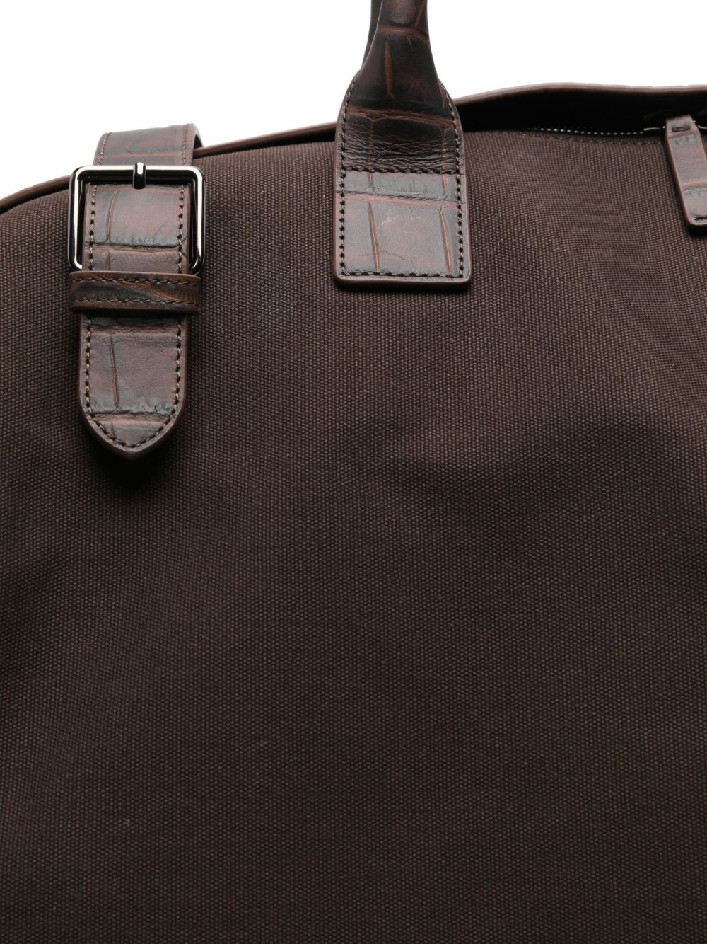 crocodile-embossed leather holdall - 3
