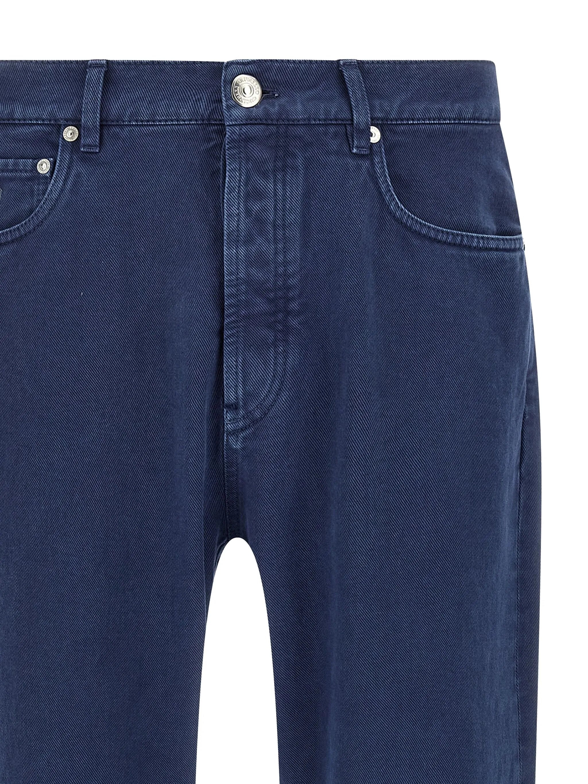 Brunello Cucinelli Garment-dyed Logo-patch Jeans - 4