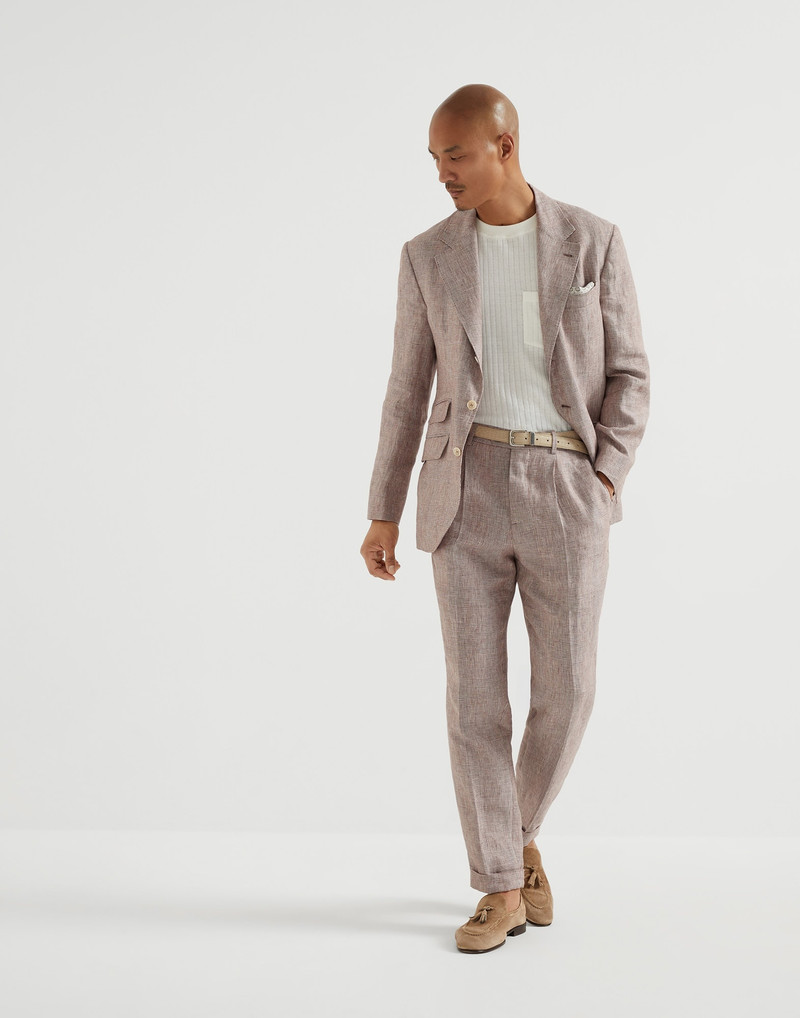 Linen Prince of Wales deconstructed Cavallo blazer 5