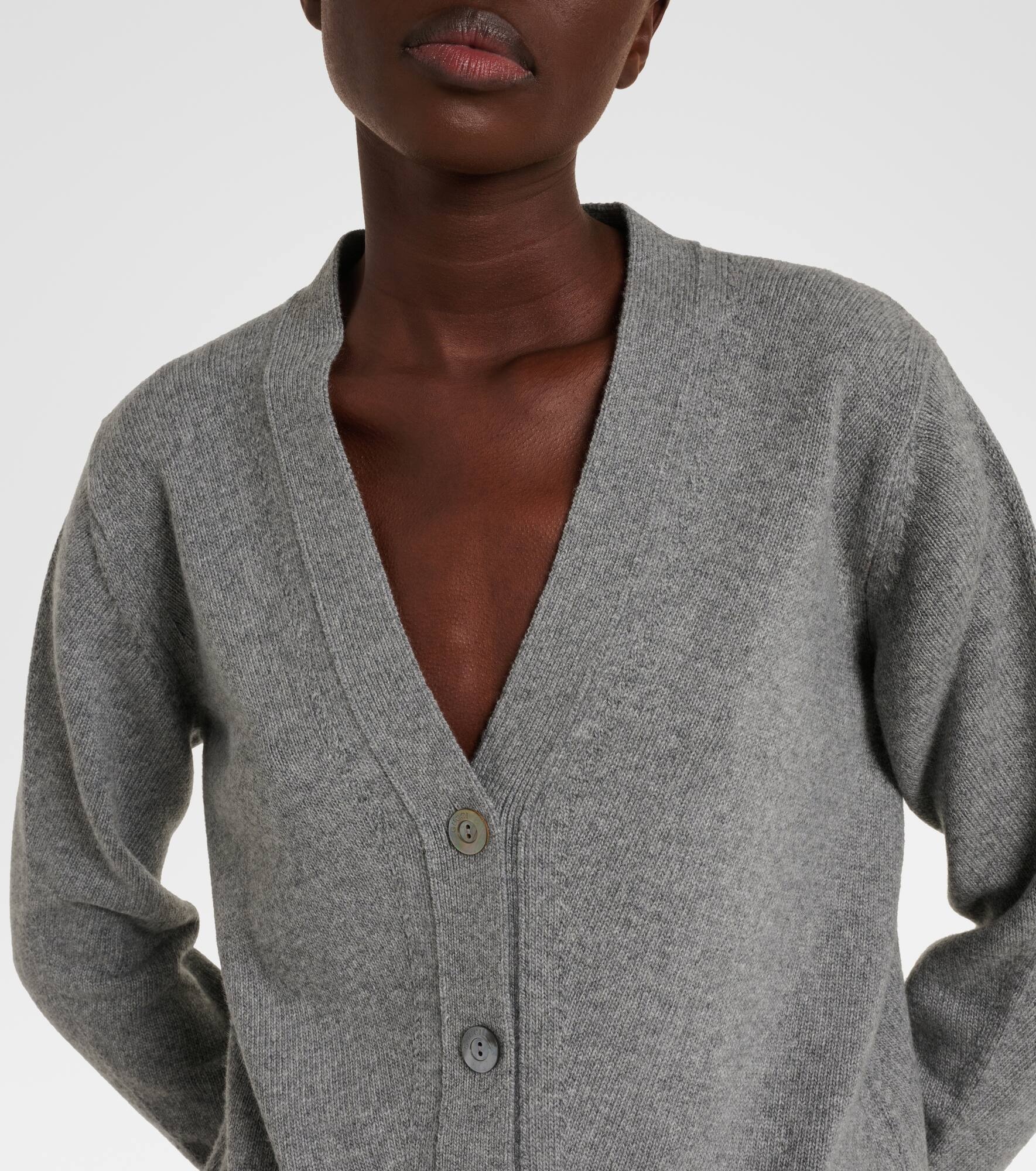 Web wool and cashmere cardigan - 4