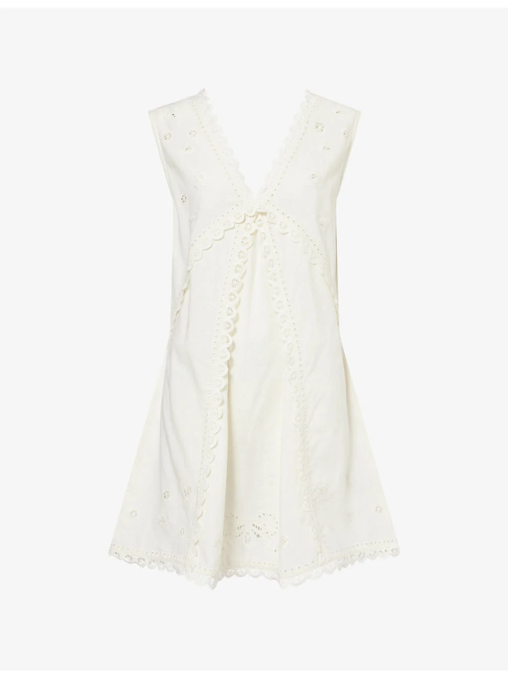 Talia Embroidered Cotton Mini Dress - 1