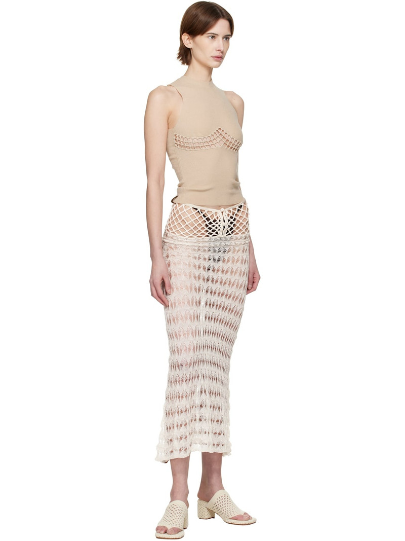 ISA BOULDER Beige Curved Accent Tank Top outlook